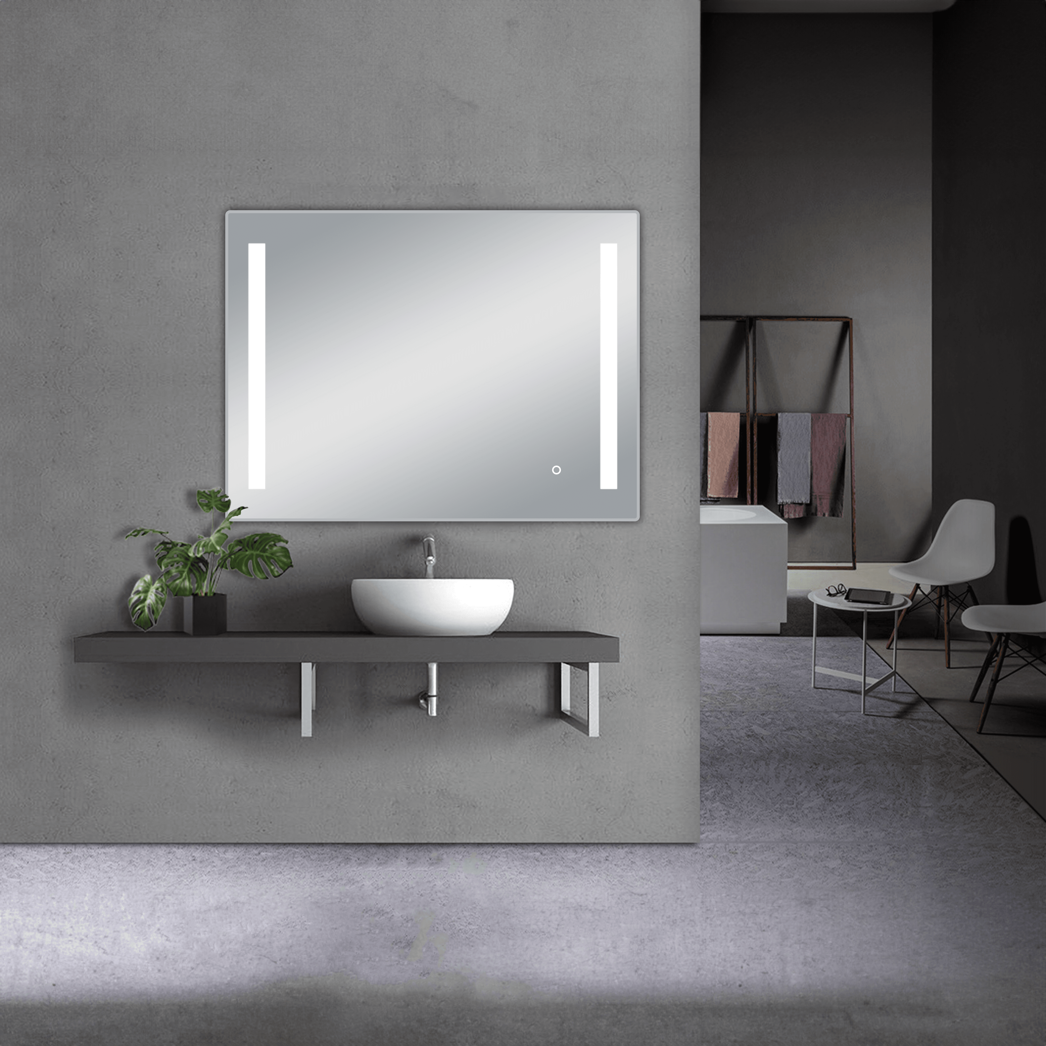 Treviso LED Bathroom Mirror with Adjustable Dimmer & Anti-Fog Function - 4 Size Options for Vanity & Makeup Area