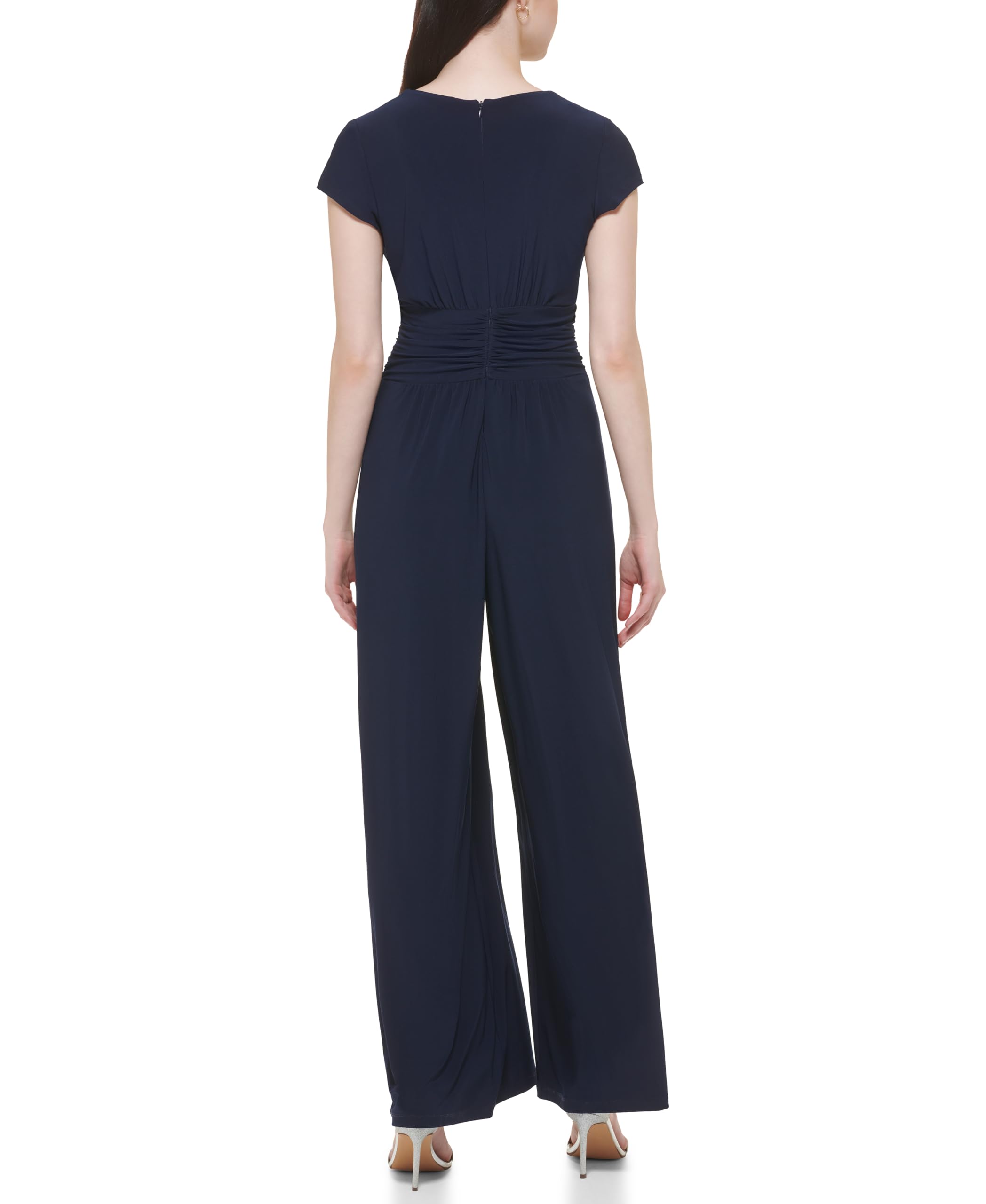 Vince Camuto Women's Twist Front Jumpsuit - Casual Romper Dress for Summer, Travel & Beach | Stretchy Comfort Outfit for Daytime & Night Out