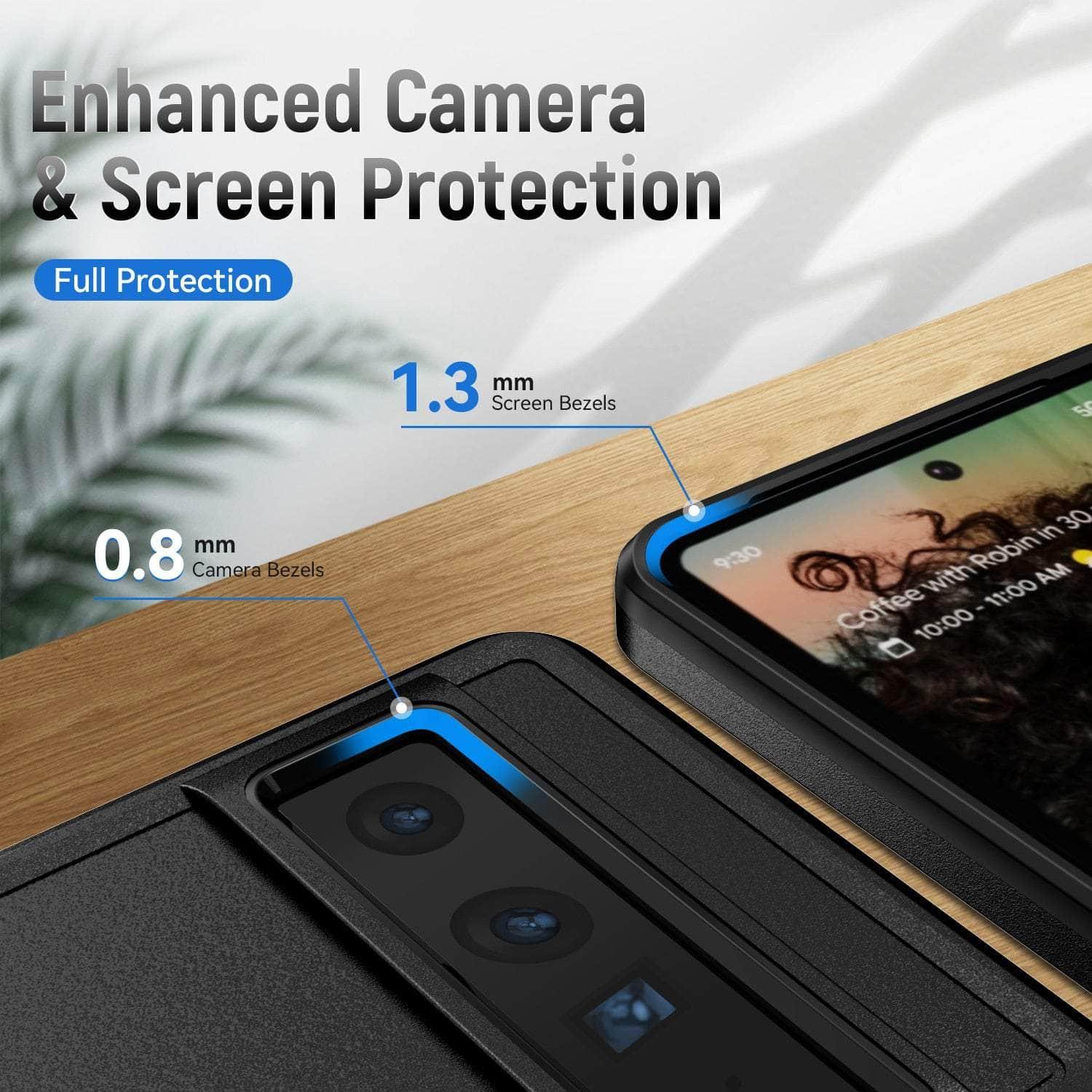 Heavy Duty Ring Bracket Case for Google Pixel 6 Pro - Shockproof Protective Phone Cover with Kickstand for Hands-Free Viewing, Gaming & Video Calls