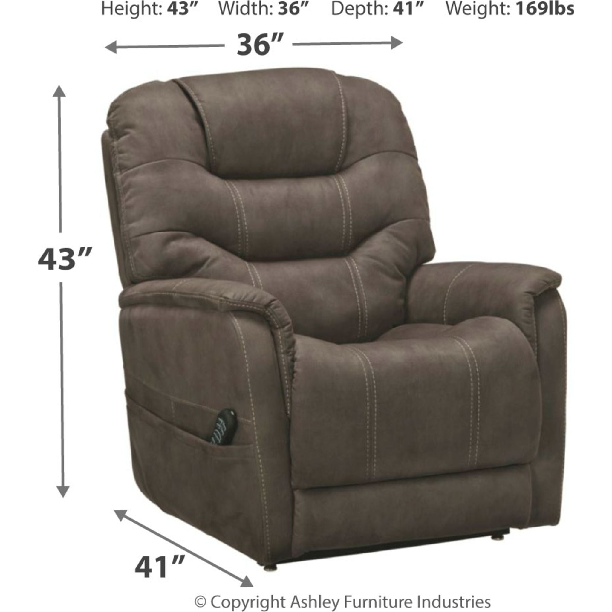Ballister Power Lift Recliner Chair - Espresso Brown Leather Reclining Sofa with Remote Control for Elderly & Mobility Assistance - Perfect for Living Room, Bedroom & Home Theater Relaxation