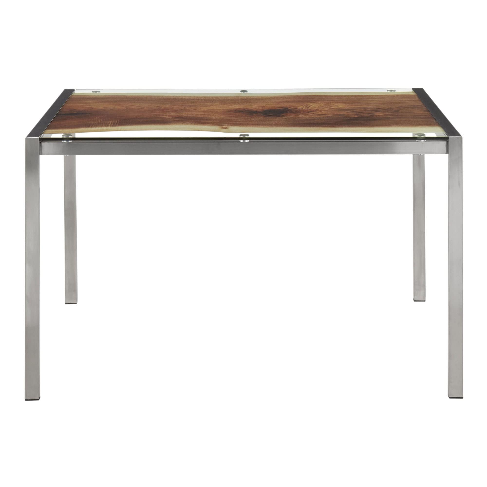 LumiSource Live Edge Dining Table - 6-Person Rectangle Kitchen Table with Natural Wood Finish | Perfect for Small Spaces, Breakfast Nooks & Cozy Dining Areas