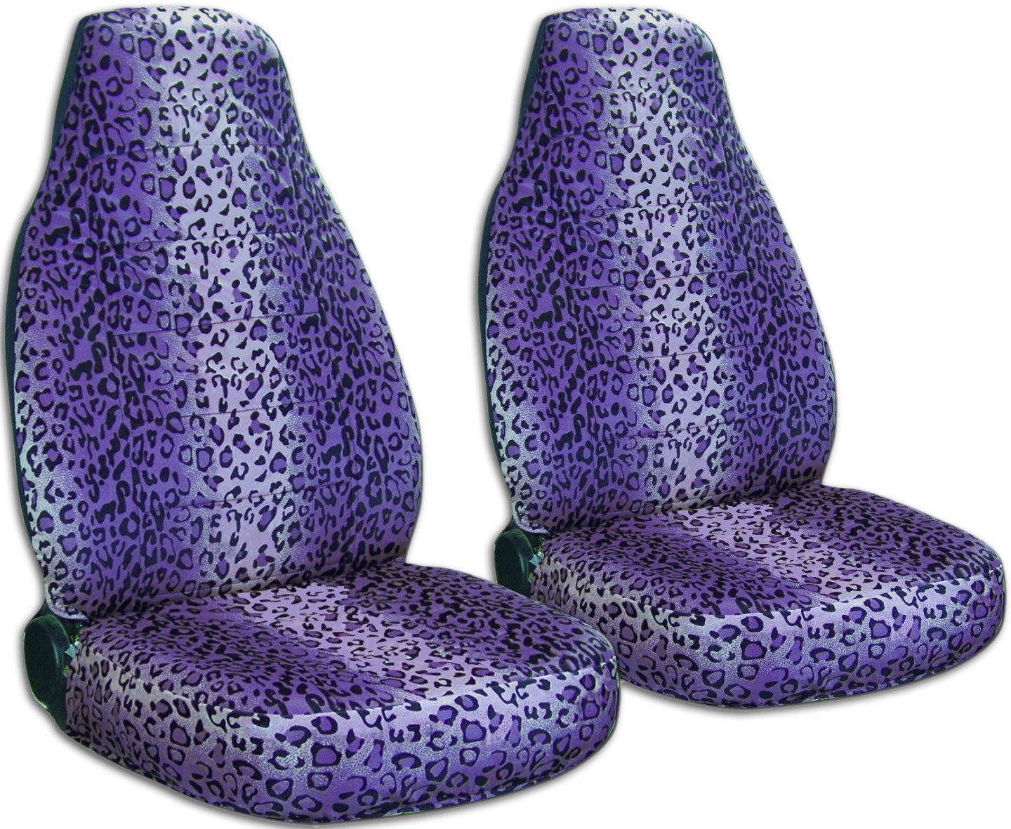 Purple Leopard Print Car Seat Covers - Semi-Custom Fit for Cars, Trucks, Vans, RVs & SUVs (30 Animal Print Patterns) - Waterproof & Durable Protection for Daily Commute, Road Trips & Family Travel