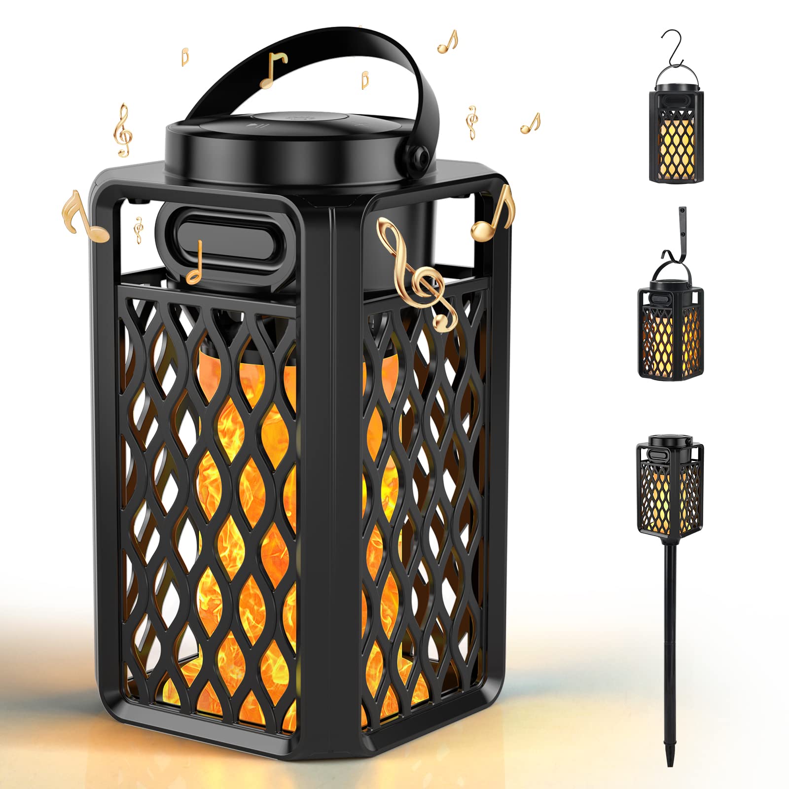 Gspinrad LED Flame Speaker - Waterproof Wireless Outdoor Bluetooth Speaker with Torch Light, Perfect Tech Gift for Men, Women, Dad & Mom - Ideal for Camping, Backyard, Patio & Outdoor Adventures