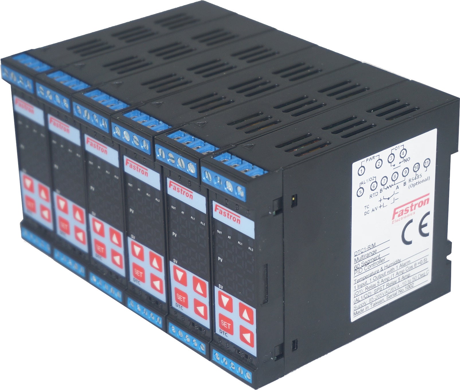 DIN Rail Mount Temperature and Humidity Controller with Dehumidification Function - S/M1 PROG Model | Multi-Range Thermocouple Input | 24VAC/DC Power | SSR 12VDC Output | Ideal for HVAC Systems, Greenhouses, and Industrial Automation