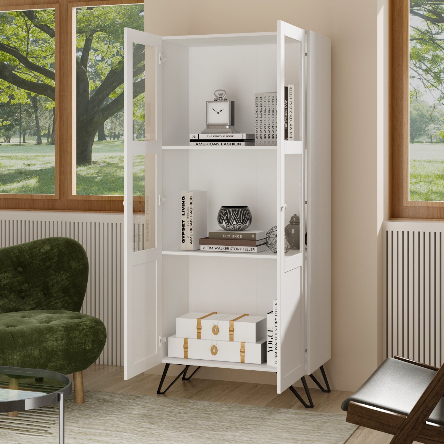 3-Tier Wooden Bookcase - 70W Storage Bookshelf & Display Cabinet for Living Room, Bedroom, or Office Organization