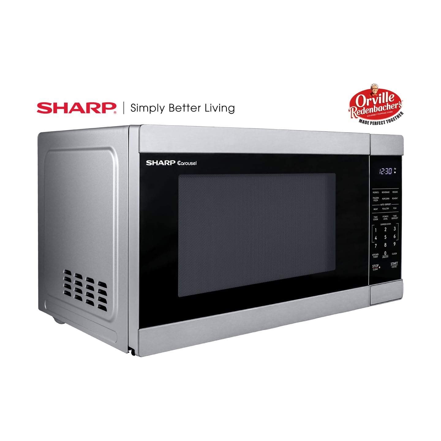 SHARP SMC1162KS 1.1 CuFt Countertop Microwave Oven with Removable 12.4