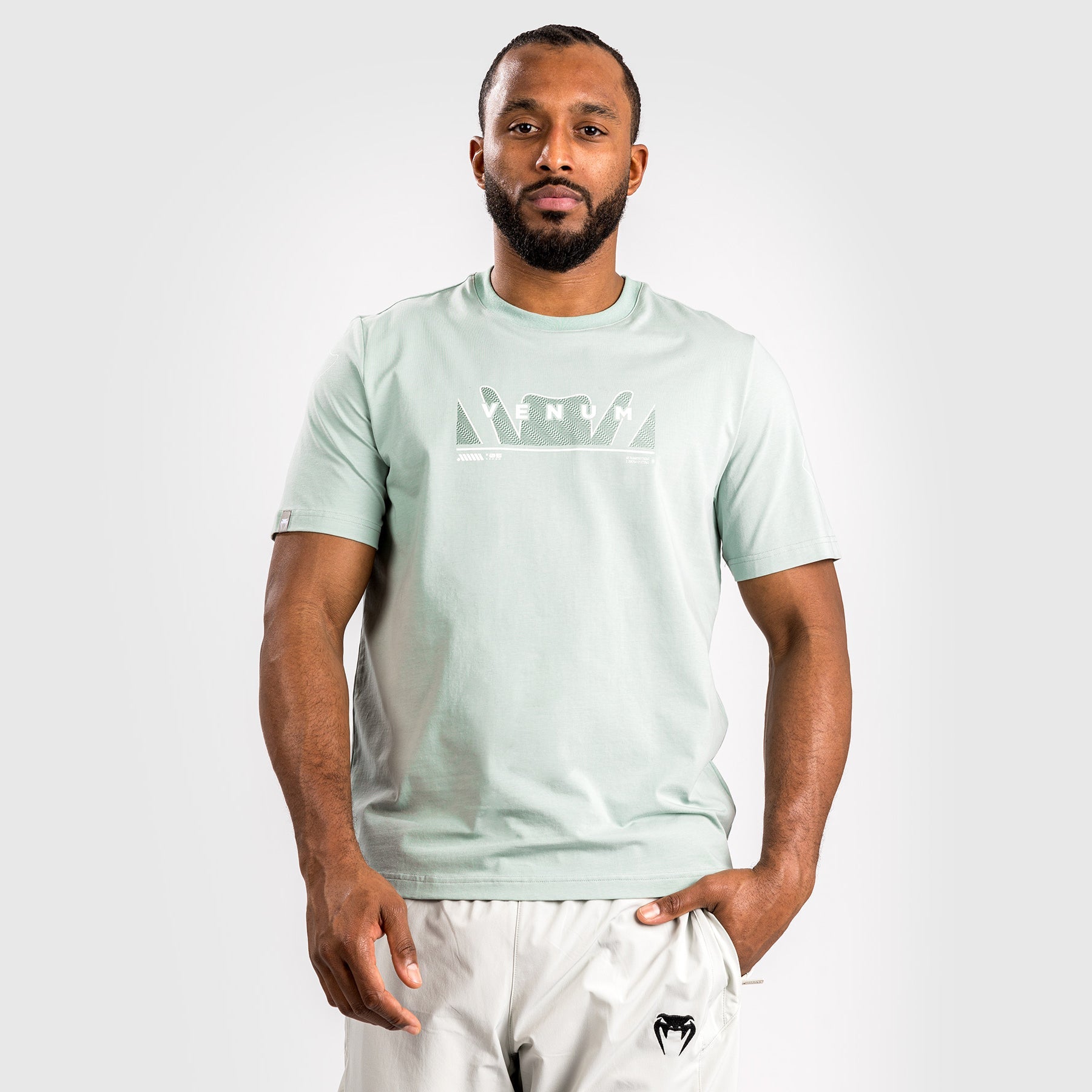 Venum Snake Print T-Shirt for Men - Aqua Green MMA & Fitness Training Apparel - Lightweight & Breathable Workout Shirt for Gym, Running & Streetwear