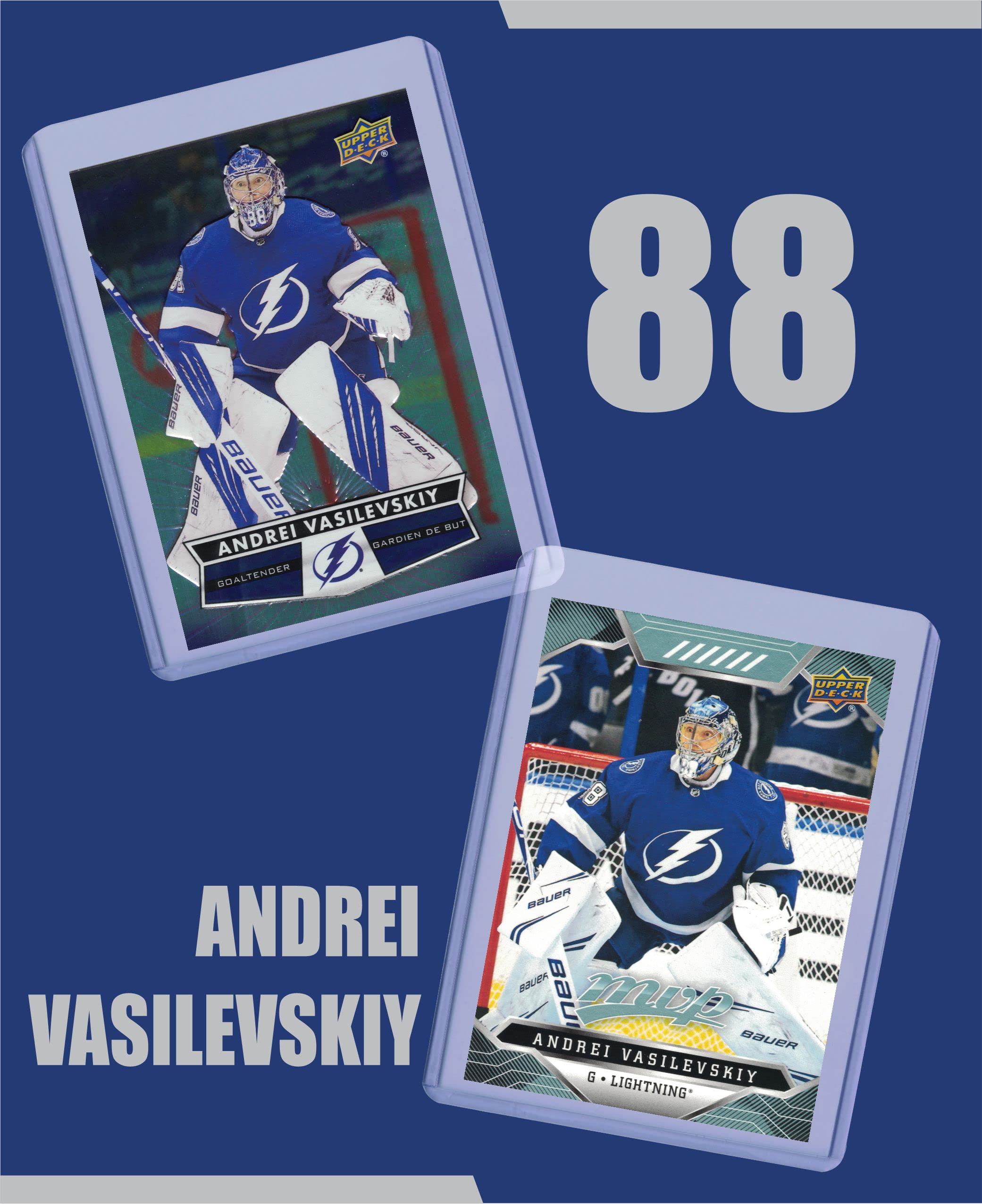 Andrei Vasilevskiy Tampa Bay Lightning Hockey Trading Cards (5-Pack) - NHL Player Collectible Sports Memorabilia for Fans & Gift Giving