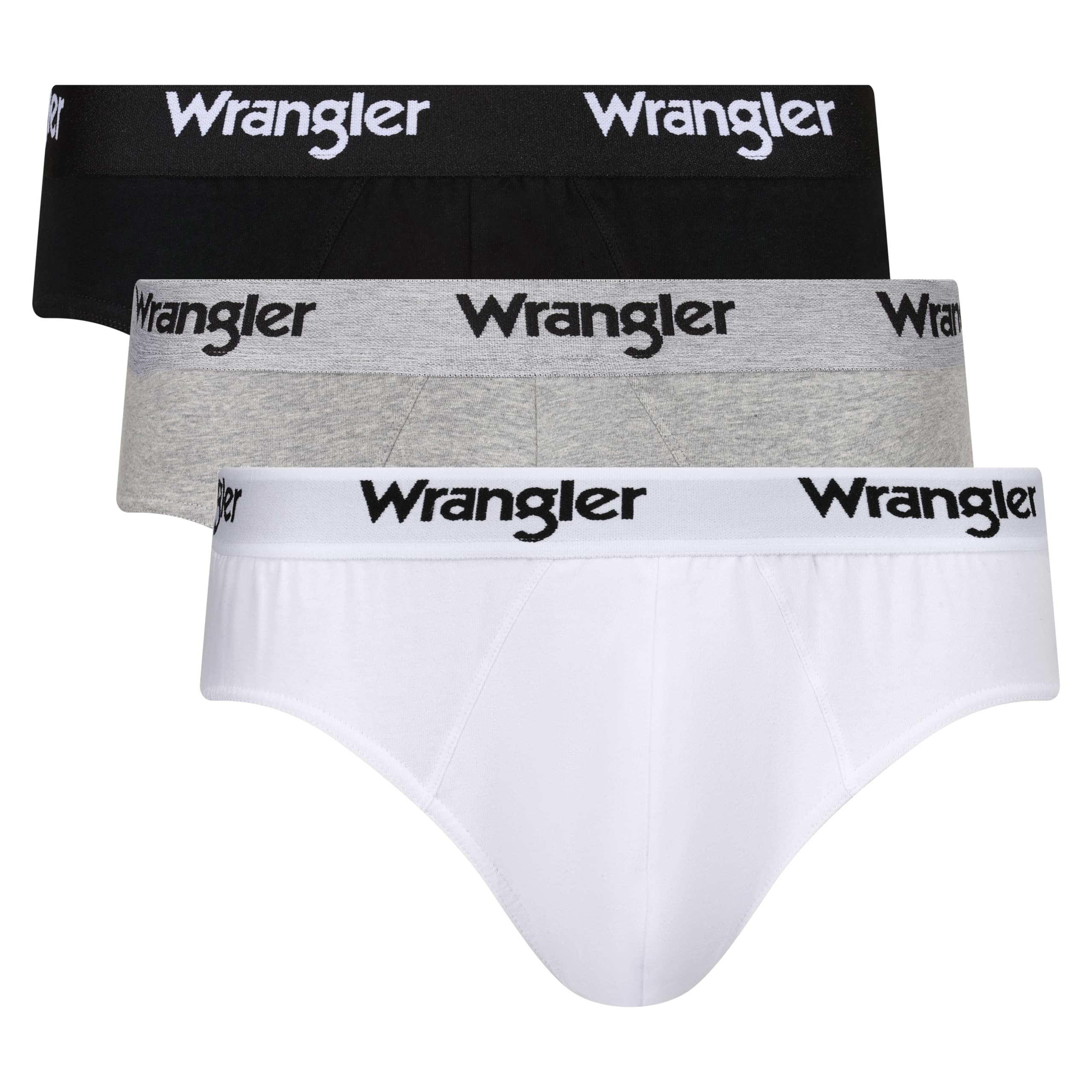 Wrangler Men's Boxer Briefs - Soft Cotton Underwear for Comfort & Support (Black/White/Grey) - Perfect for Everyday Wear, Workout & Travel