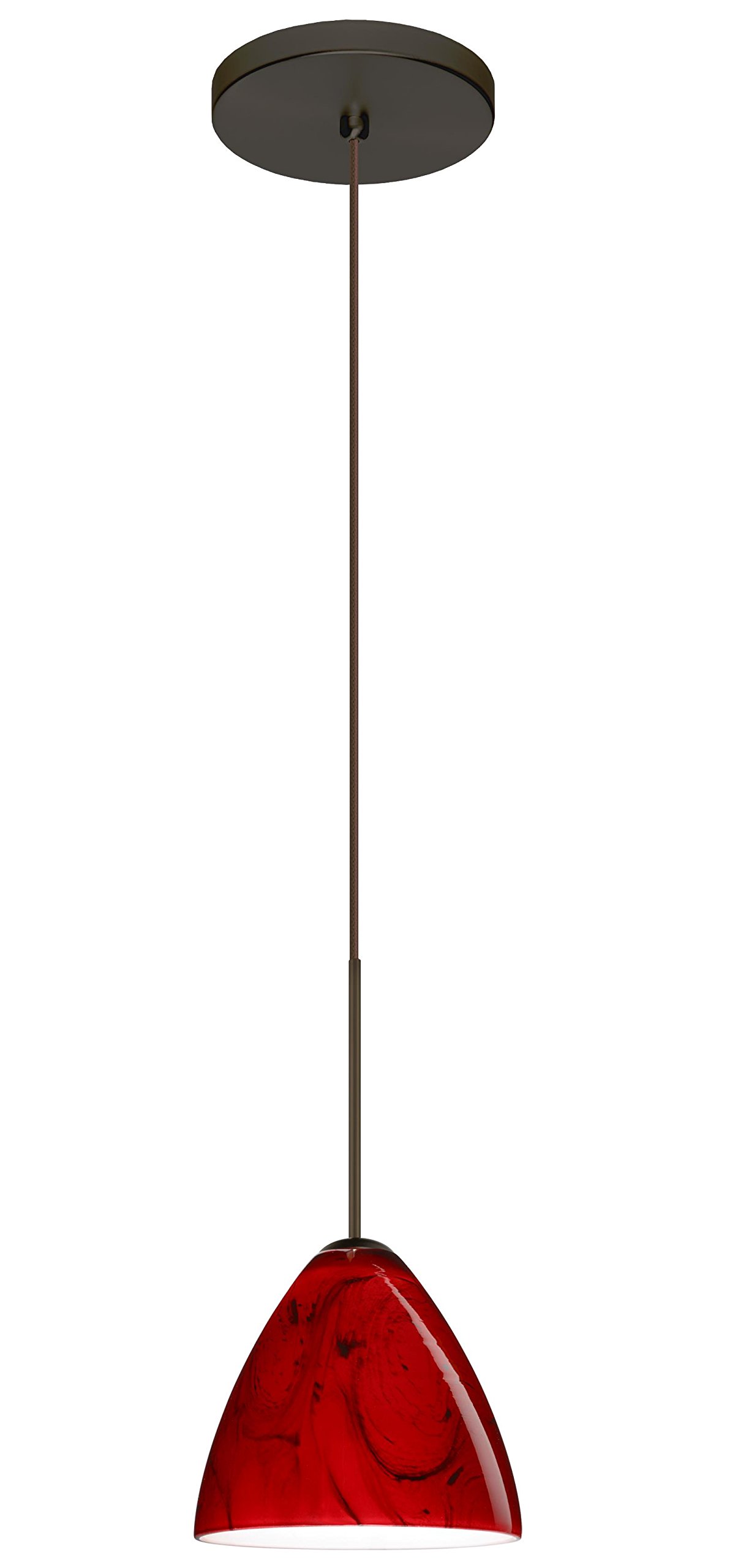 1XT-1779MA-BR Art Glass One Light Pendant - Bronze/Dark Finish - Mia Collection - Elegant Ceiling Lighting for Dining Room, Kitchen Island or Entryway