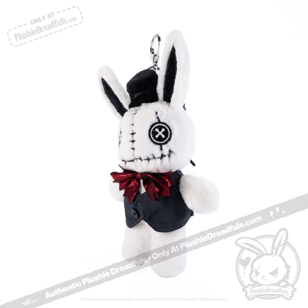 Victorian Style White Rabbit Plush Keychain - Cute Bunny Keyring Accessory for Bags, Backpacks & Gifts | Perfect for Alice in Wonderland Fans & Collectors