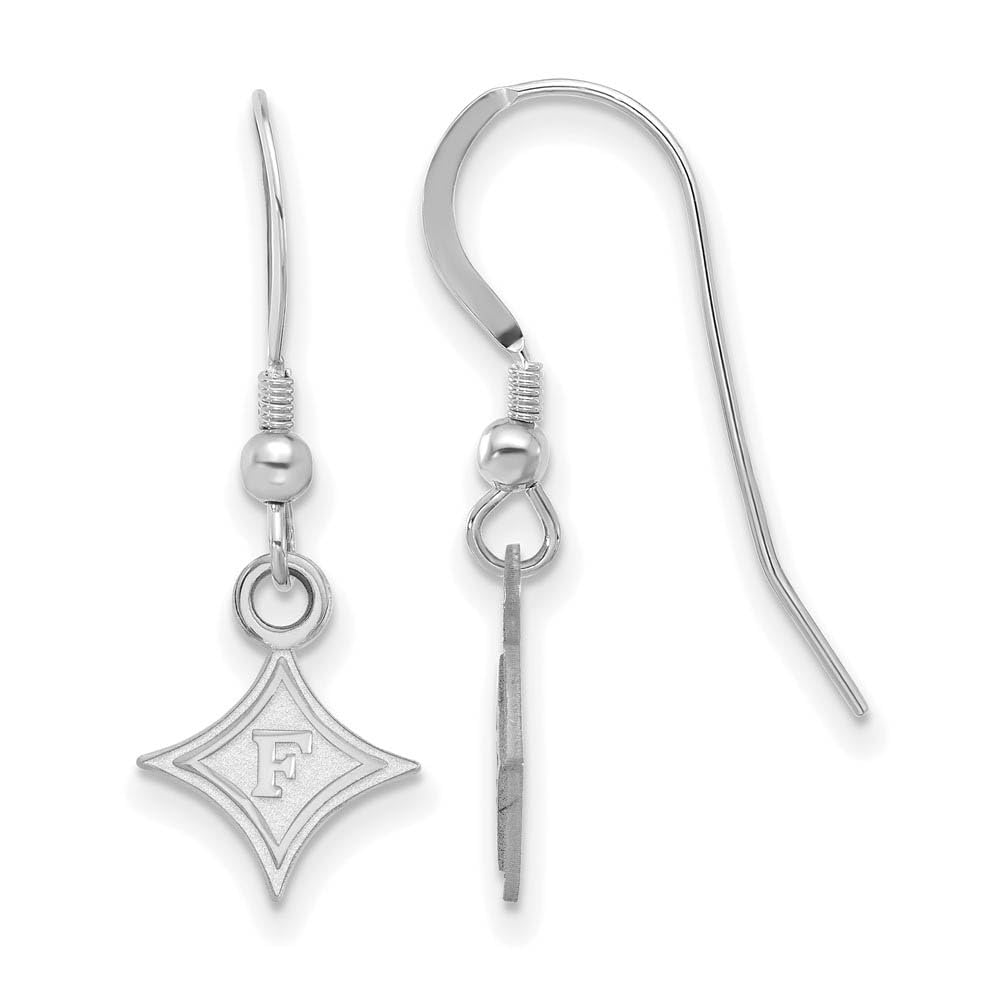 Sterling Silver Furman University XS Dangle Earrings - Lightweight Wire Hook Earrings for Women | Perfect for Graduation, School Spirit & Everyday Wear