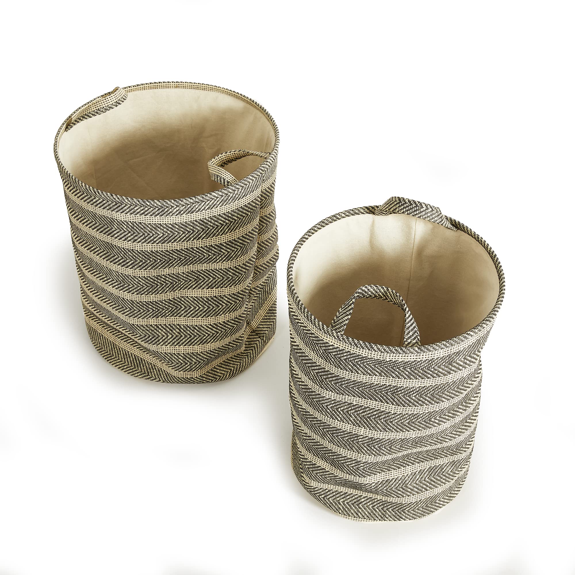Napa Home Accents Marleigh Round Baskets Set of 2 - Woven Storage Bins for Home Organization, Laundry, Toys & Decor