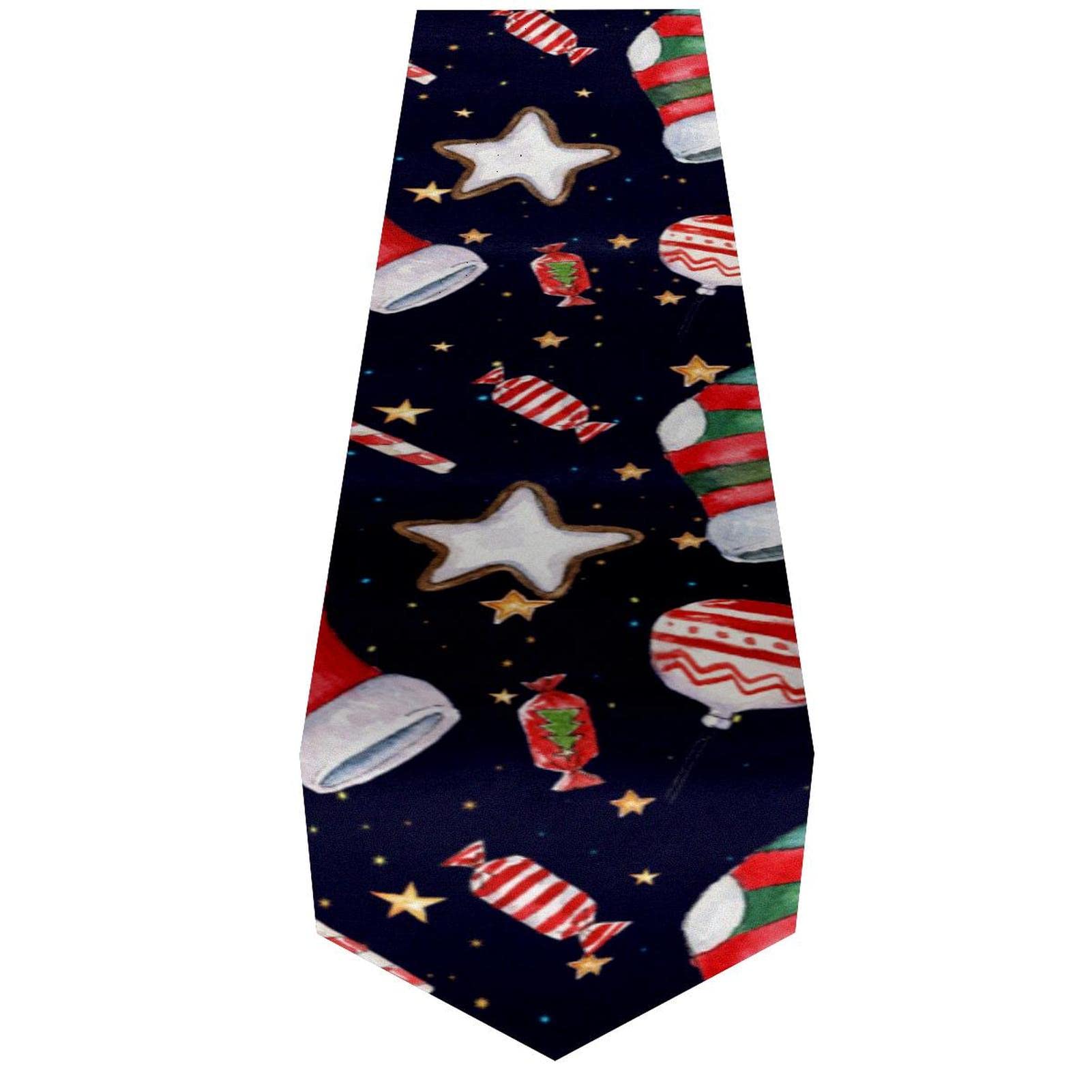 Festive Red Christmas Stockings & Table Runner Set - Holiday Decor for Coffee Table, Dining Table, Dresser, Entryway - Perfect for Christmas Dinner Party Decorations & Home Celebration