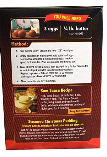 Annilu Jamaican Fruit Cake Mix - 1.7 Lb Authentic Caribbean Dessert Mix | Perfect for Holidays, Birthdays & Special Occasions