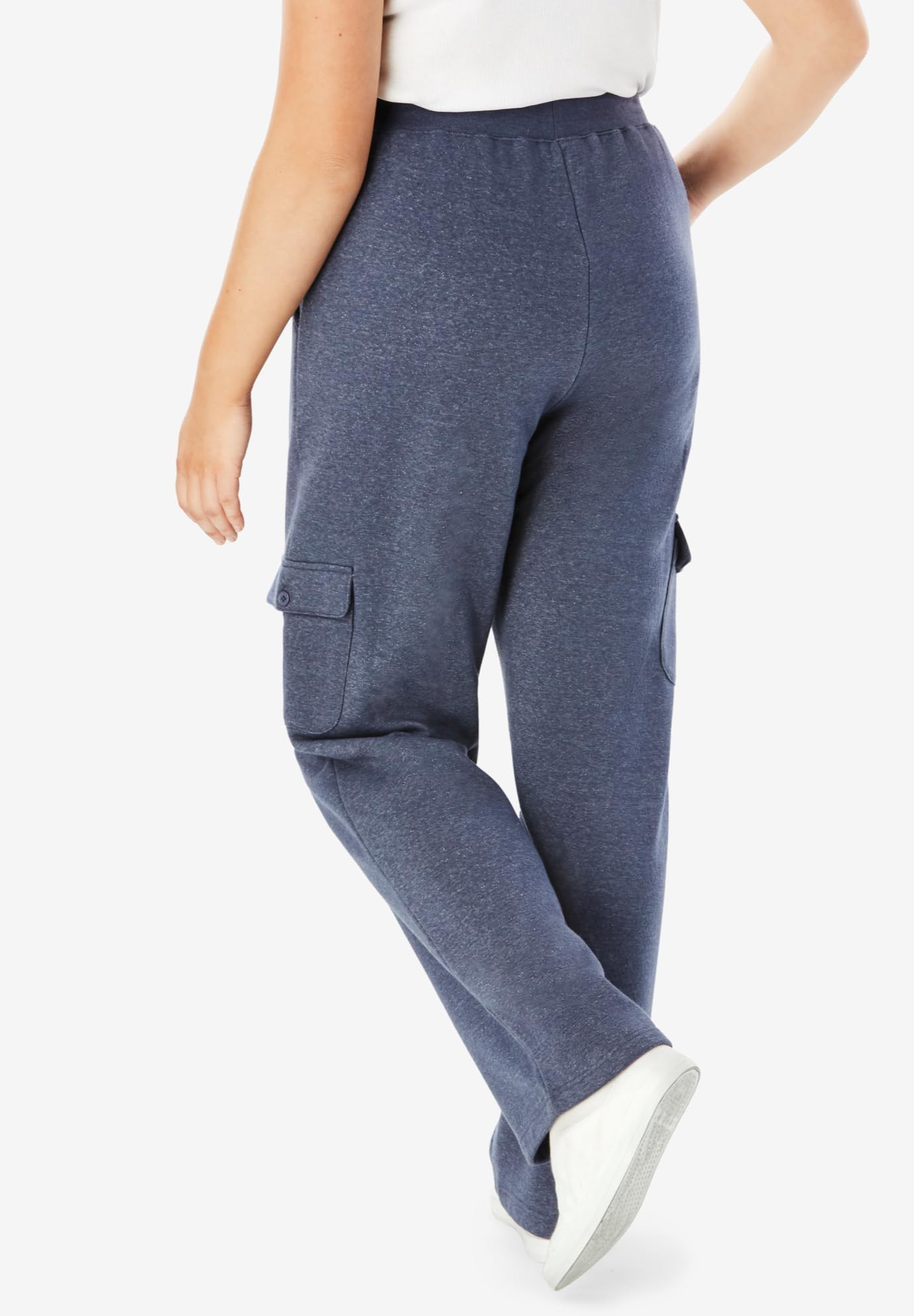 Woman Within Plus Size Better Fleece Cargo Sweatpant for Women - Comfortable & Stylish (Petite & Tall Sizes Available) - Perfect for Lounge, Yoga, Travel & Casual Wear