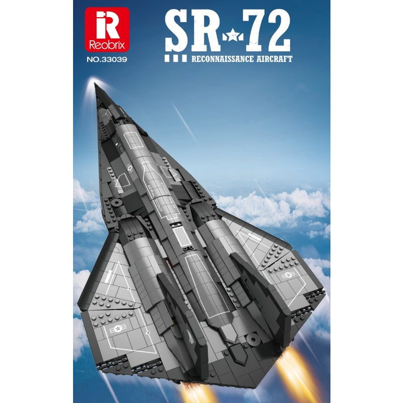 Reobrix 33039 SR-72 Reconnaissance Aircraft Building Set - 2071PCS Military Model Kit for Adults, Advanced Collector & DIY Enthusiasts | Perfect for Display, Gift Giving & STEM Education