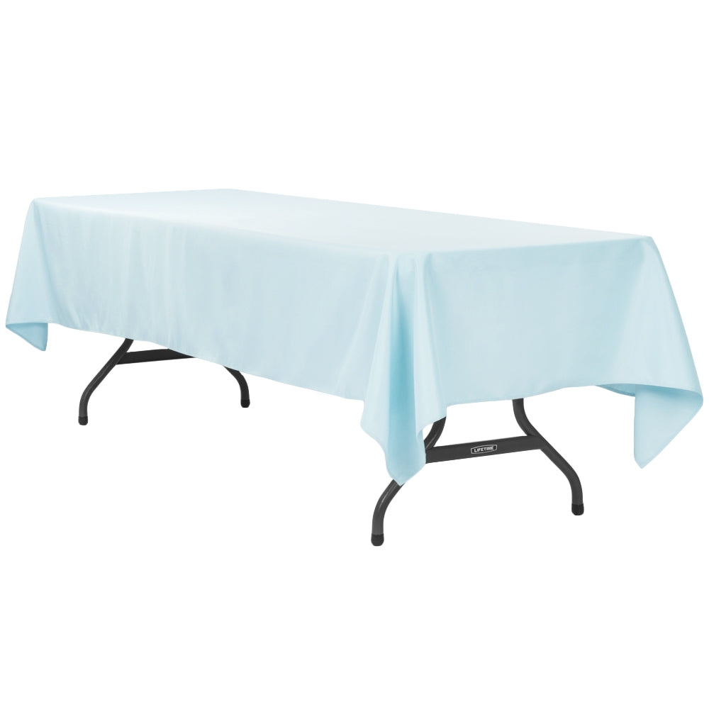 60x120 Inch Premium Polyester Tablecloth - Wrinkle & Stain Resistant Rectangular Table Cover for Dining, Party, Wedding (Baby Blue) - Perfect for Home Decor, Restaurant & Event Use