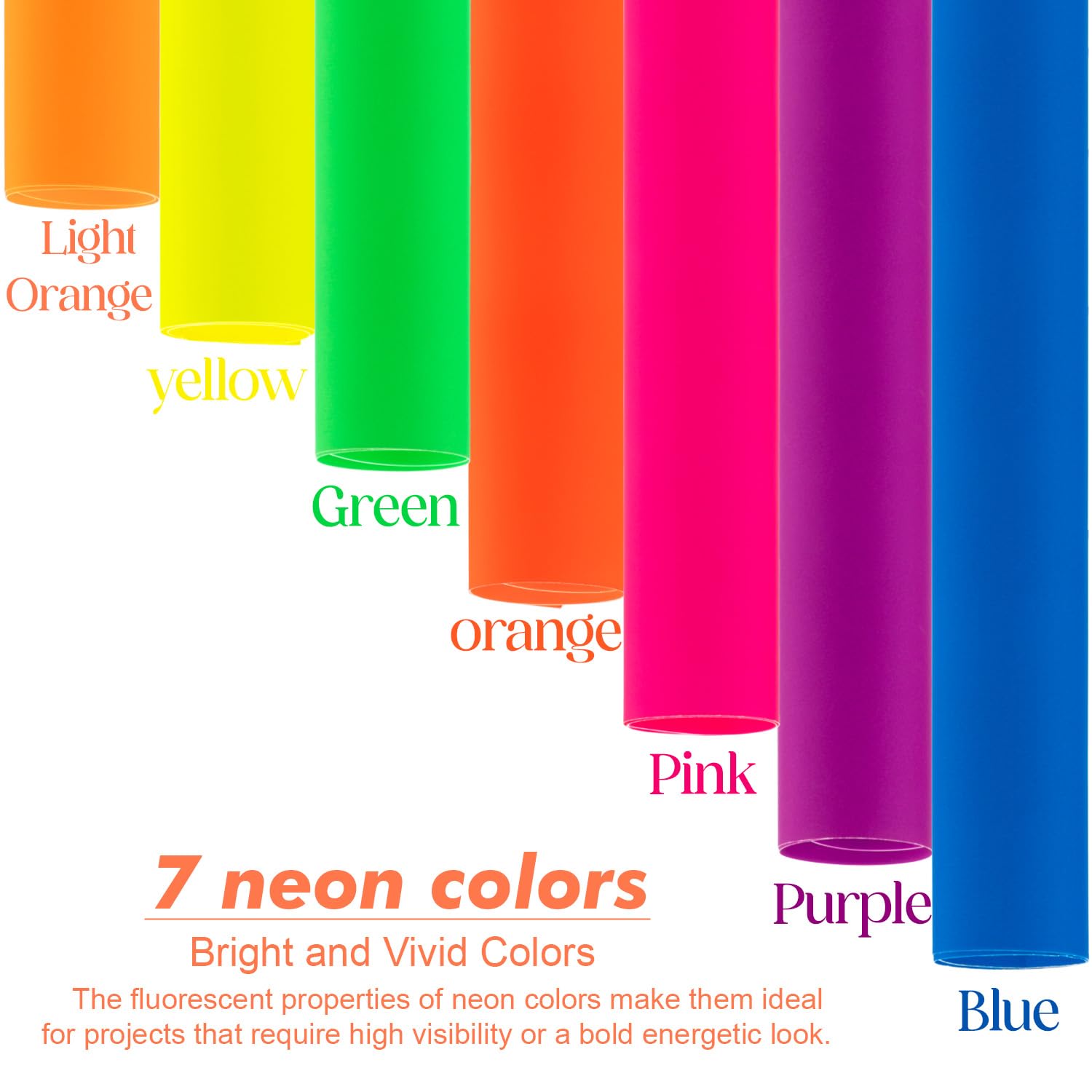 11x14 Inch Neon Poster Board - 56 Sheets of 7-Color Fluorescent Cardstock (250 GSM/90 lb Heavyweight) for School Projects, Science Fair Displays, Business Presentations & DIY Crafts