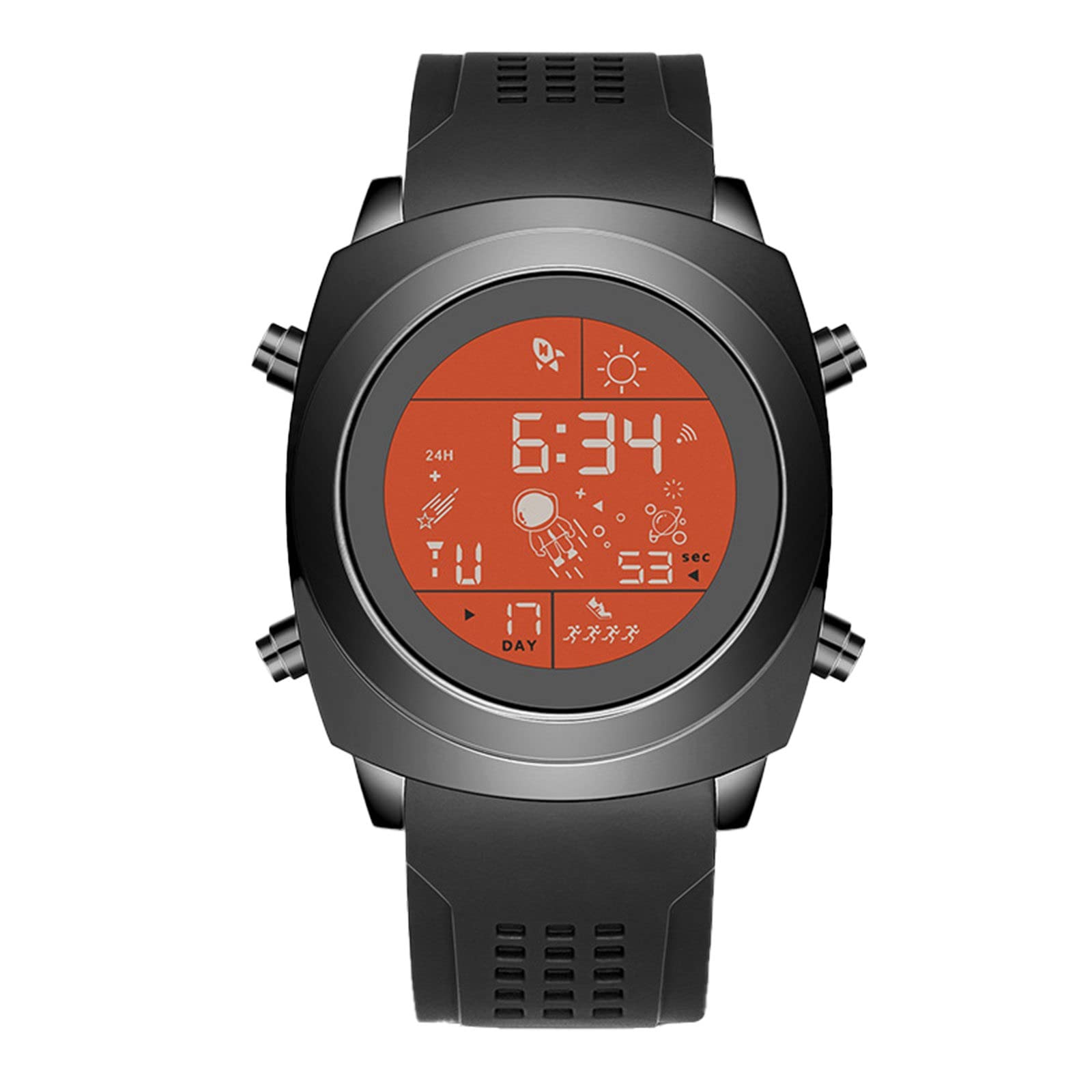 Classic Roman Dial Men's Watch with Calendar & Weather Display - Stylish Leather Strap for Casual & Formal Occasions