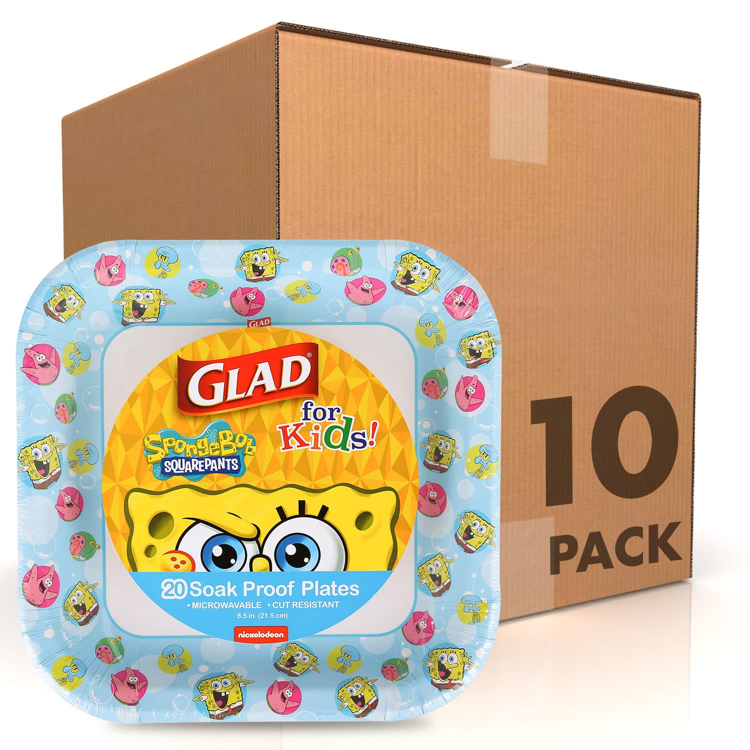 Spongebob Squarepants Paper Plates for Kids - 200 Count, 8.5 Inch Heavy Duty Disposable Plates - Bubbles Design - Perfect for Birthday Parties, Picnics & Family Gatherings