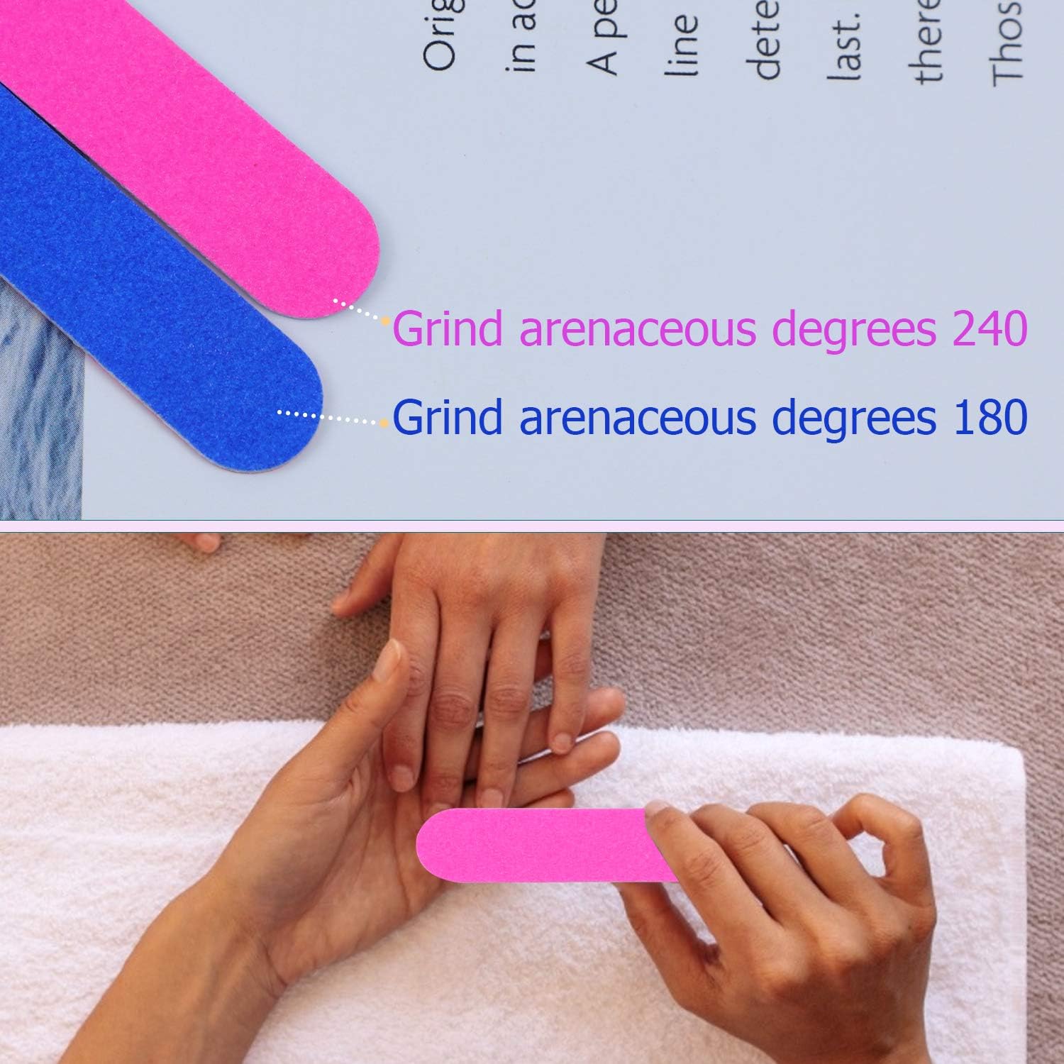 50 Packs Disposable Double Sided Mini Nail Files & Buffers - Travel Size Emery Boards for Natural Nails - Professional & Home Manicure Tools (Pink & Blue) - Perfect for Travel, Salon Use & DIY Nail Care