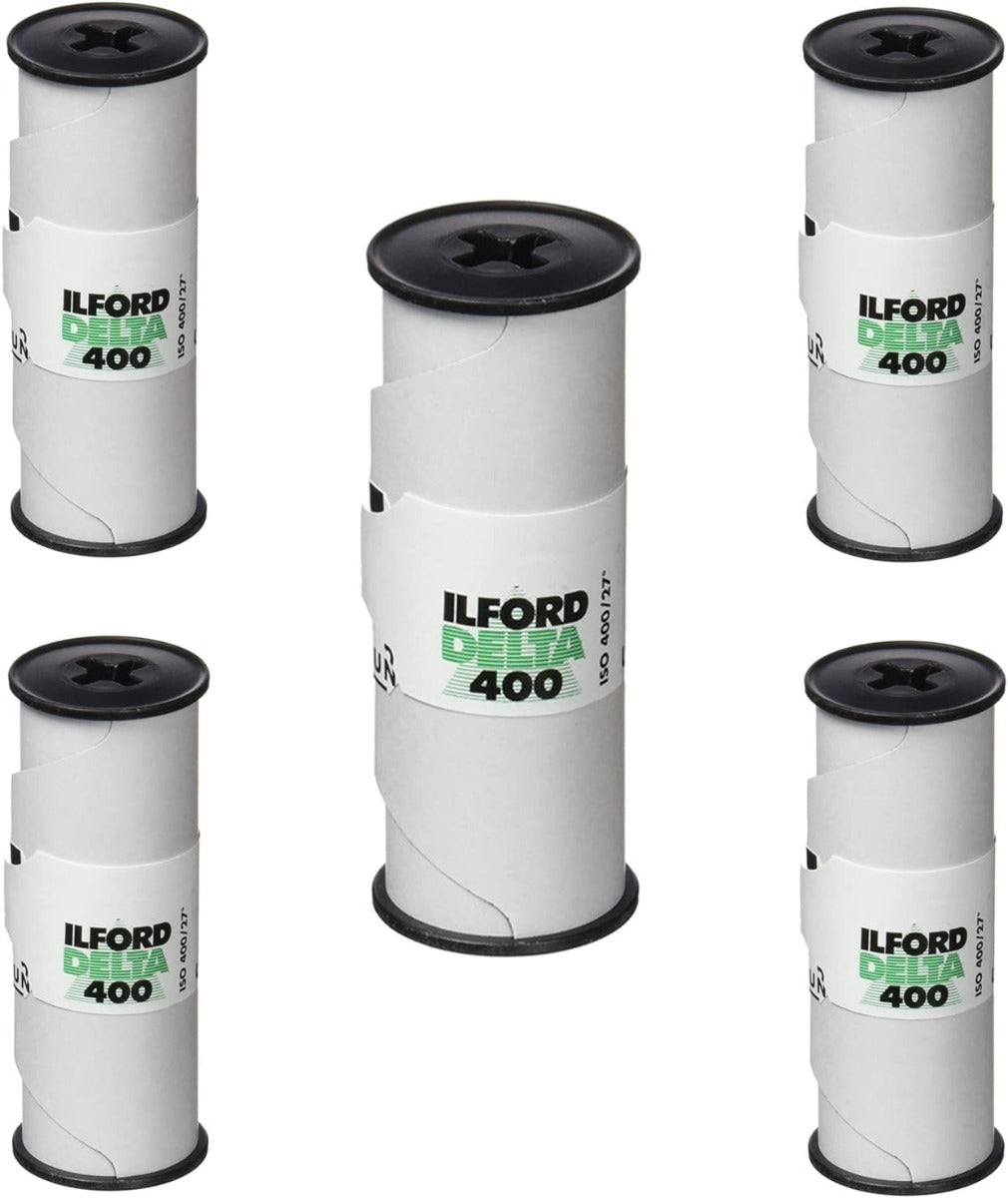 Ilford Delta Professional 400 Black & White Film, 120 Roll (5 Pack) - High-Speed ISO 400 for Street Photography & Low Light Shooting