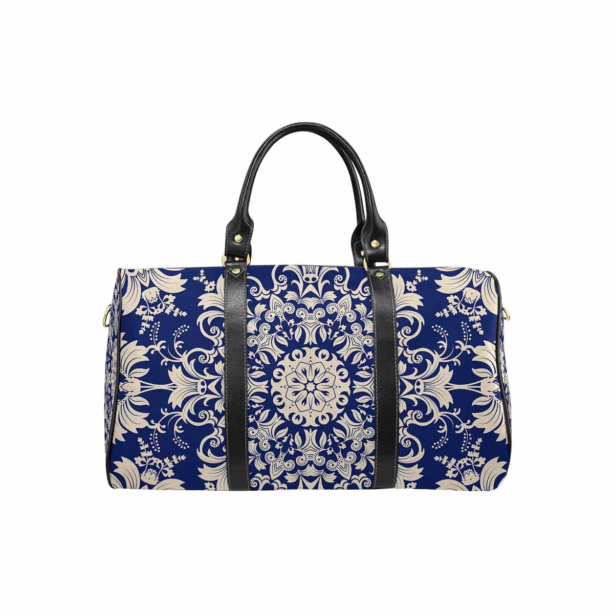 InterestPrint Double-Sided Printed Duffle Bag for Men & Women - Ethnic Floral Design Gym Bag, Travel Overnight Bag, Yoga & Sports Tote for Workouts, Weekend Getaways & Beach Trips