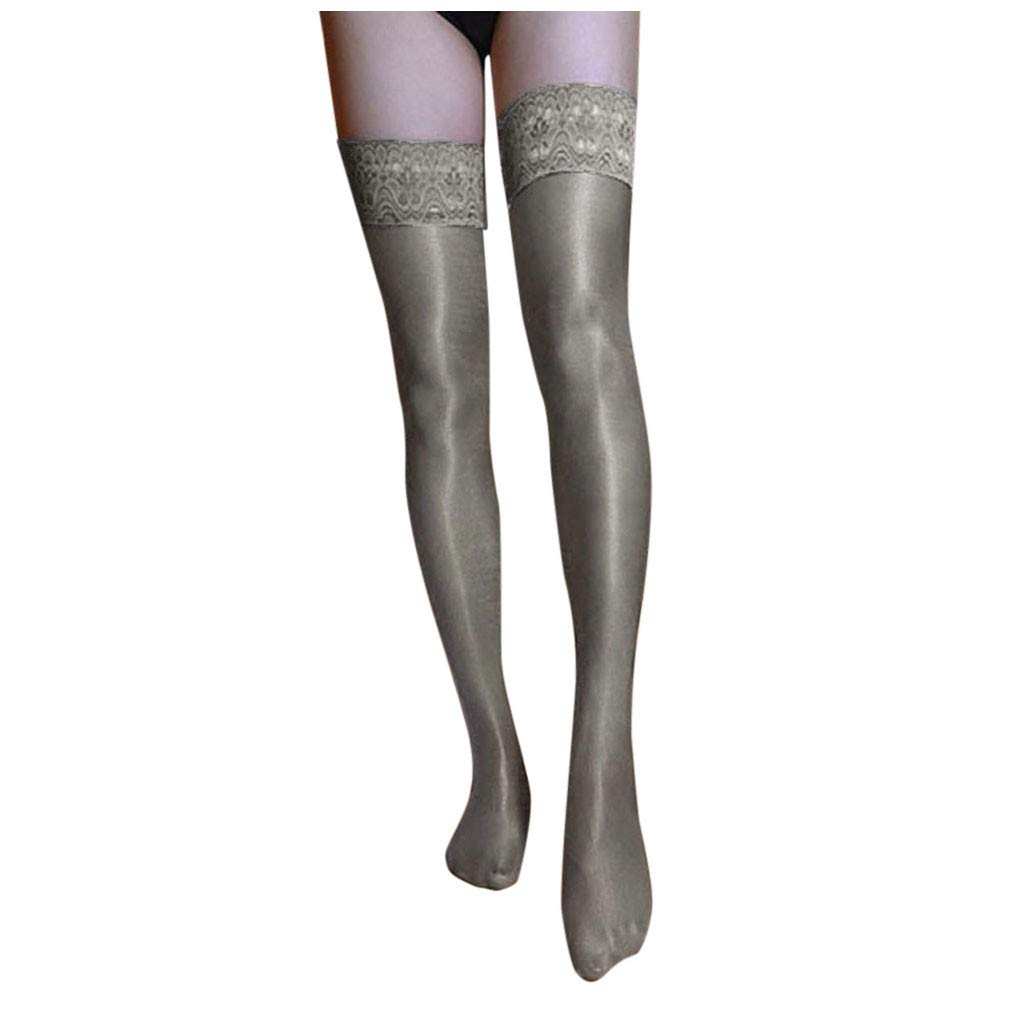 Glossy Satin Stockings for Women - 70D Non-Slip Shapewear Thigh Highs - Sexy Shiny Hosiery for Date Night, Party & Special Occasions