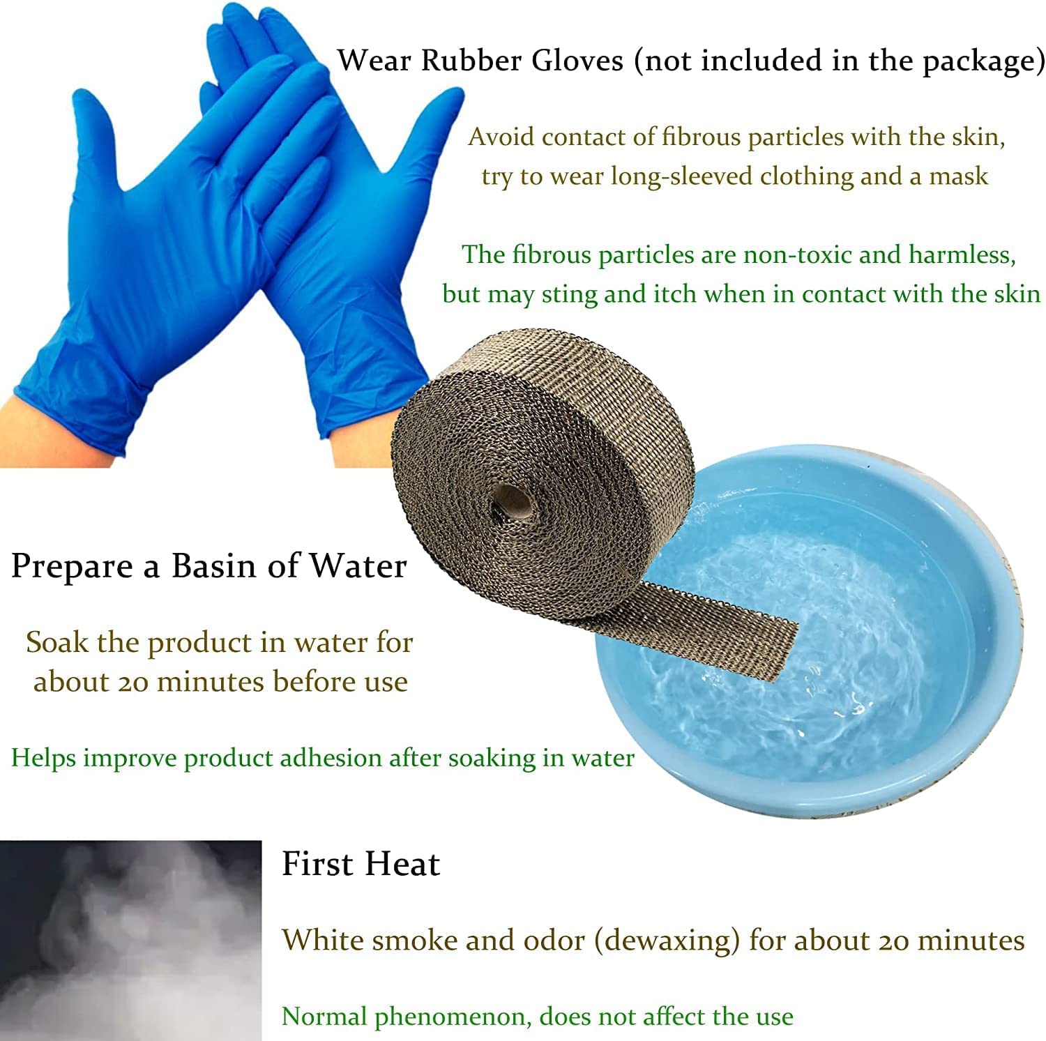 Arespark Titanium Exhaust Heat Wrap - 2 Rolls 2