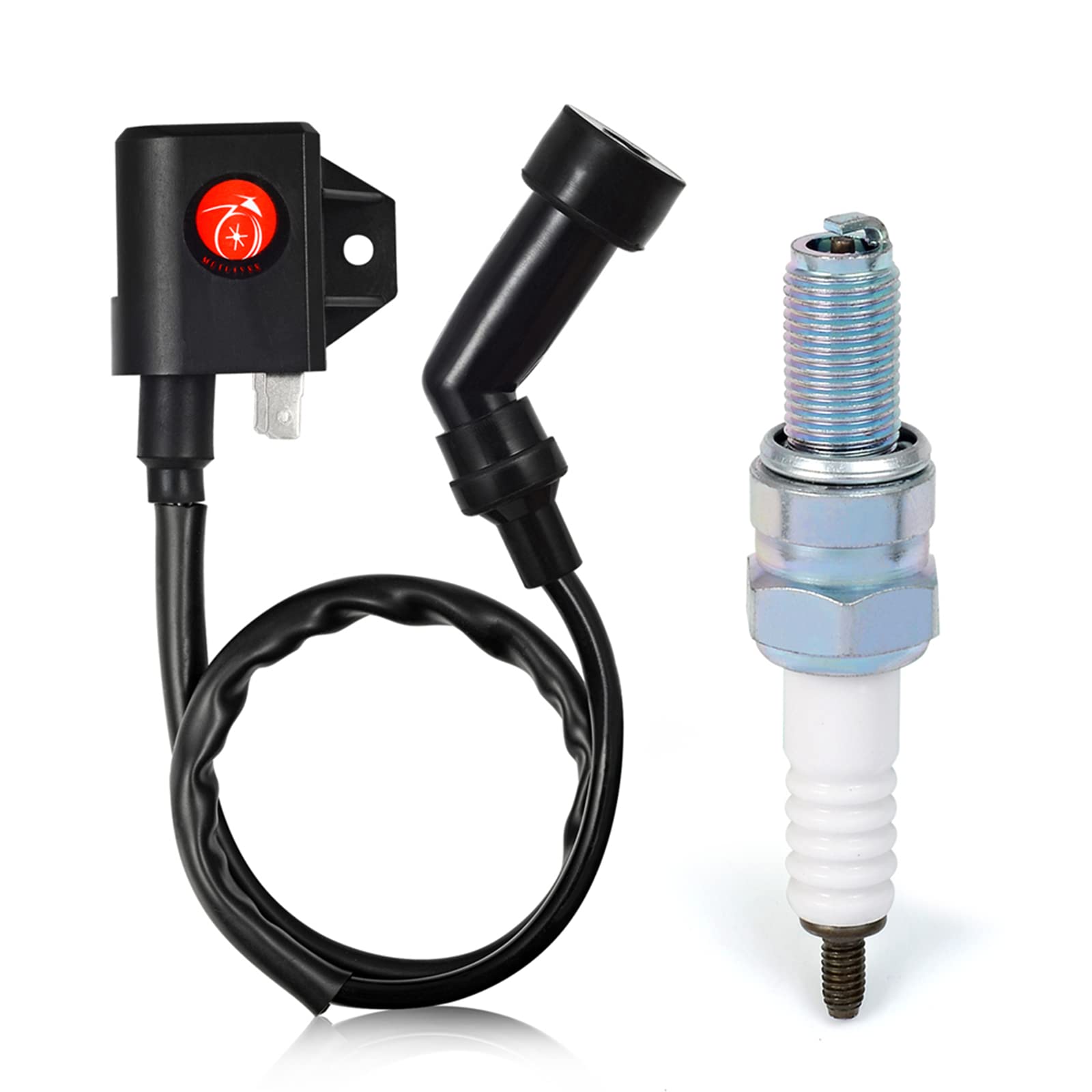 High-Performance MOTO1988 Ignition Coil & Spark Plug Compatible with Arctic Cat 400 (2003-2007) - Perfect for Off-Road Adventures & Snowmobile Maintenance