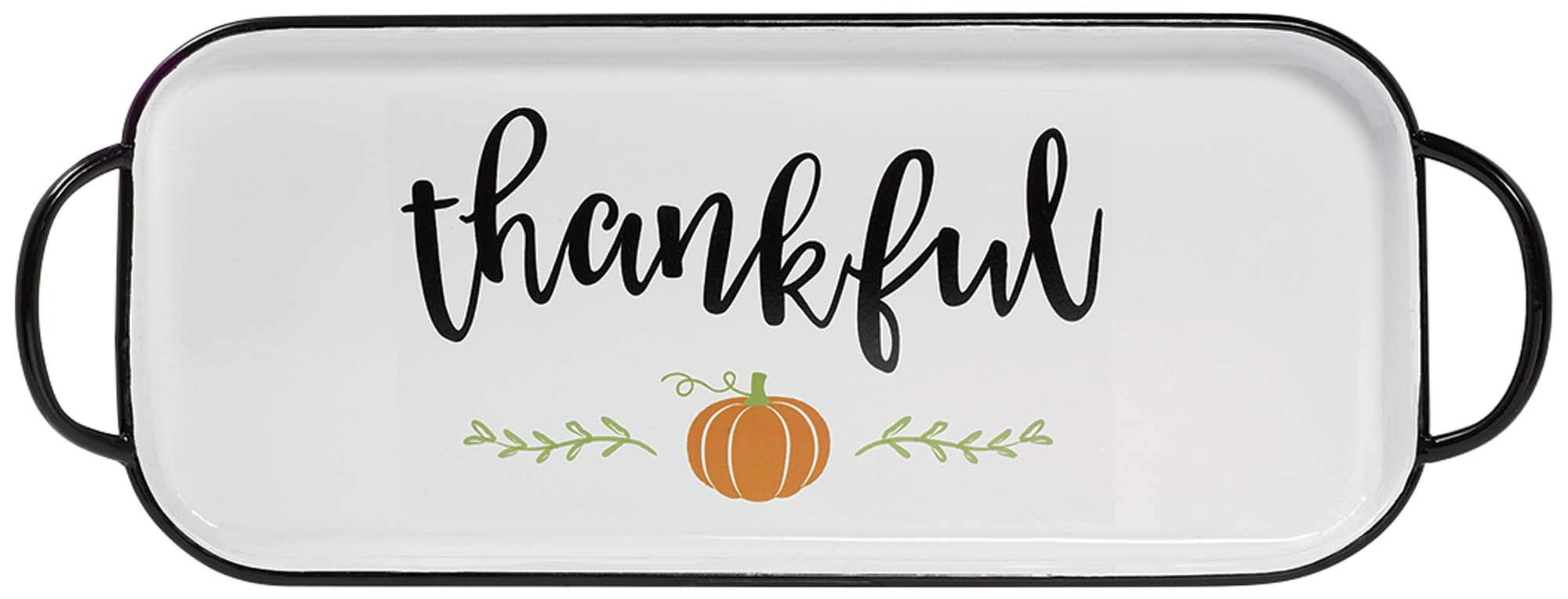 Amscan Thankful Metal Tray - 1 Count | Elegant Serving Tray for Thanksgiving, Holiday Parties & Home Decor