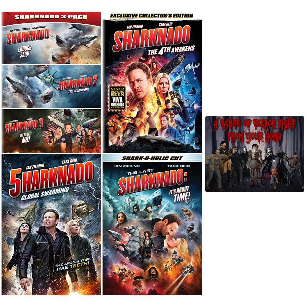 Sharknado: Complete 6-Movie Collection - Horror Comedy Film Series with Bonus Art Card - Perfect for Movie Nights & Shark Attack Fans