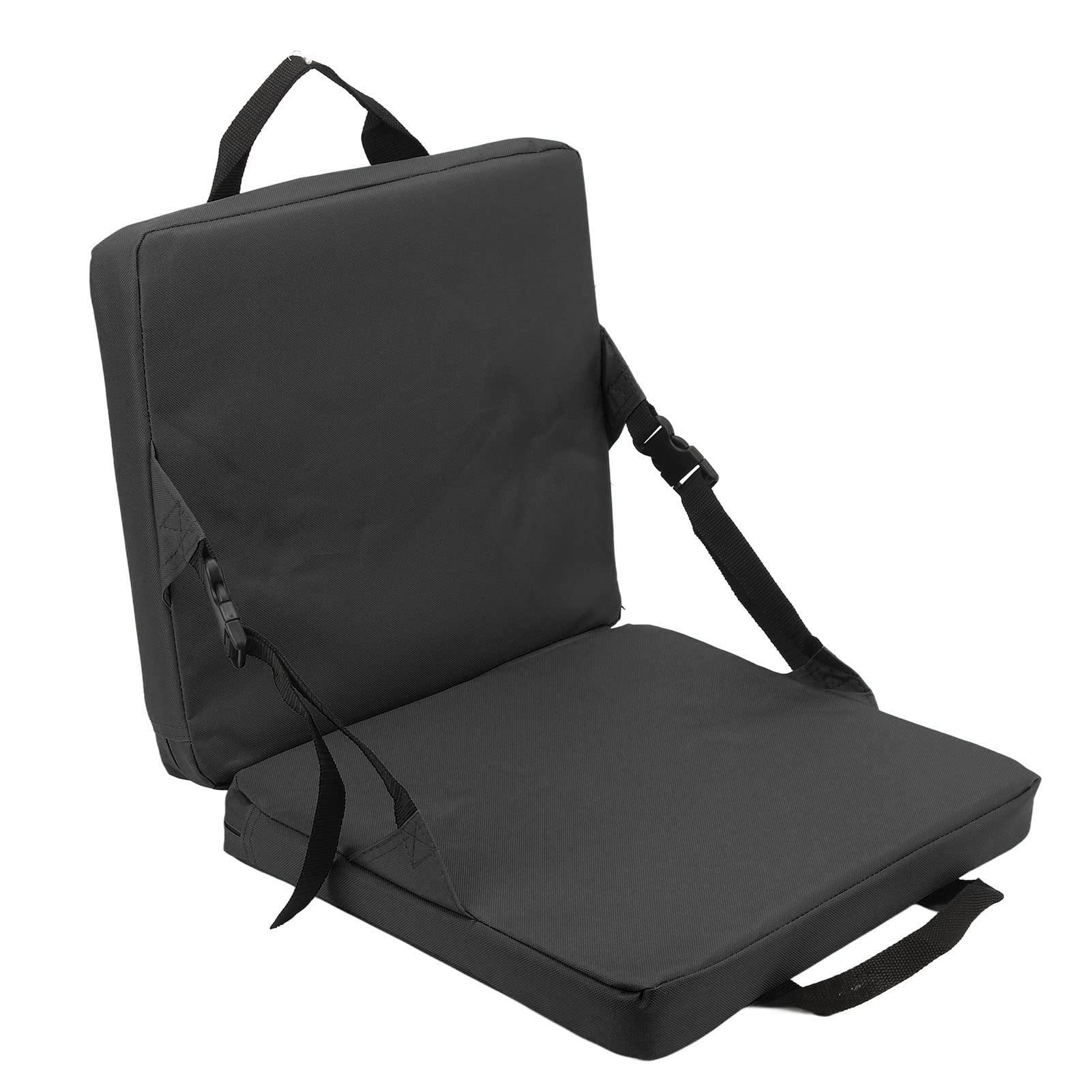 Stadium Seats with Back Support - Foldable Bleacher Chairs for Outdoor Sports Events, Soft Sponge Cushion Backrest, Portable Folding Chair for Kids & Adults (Black) - Perfect for Football Games, Baseball Matches, Picnics, and Camping Trips