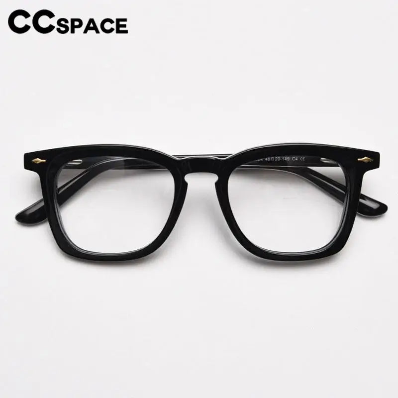 CCspace Unisex Full Rim Big Square Acetate Eyeglasses 57347 - Stylish & Durable Frame for Men & Women - Perfect for Reading, Work, and Everyday Fashion Accessory