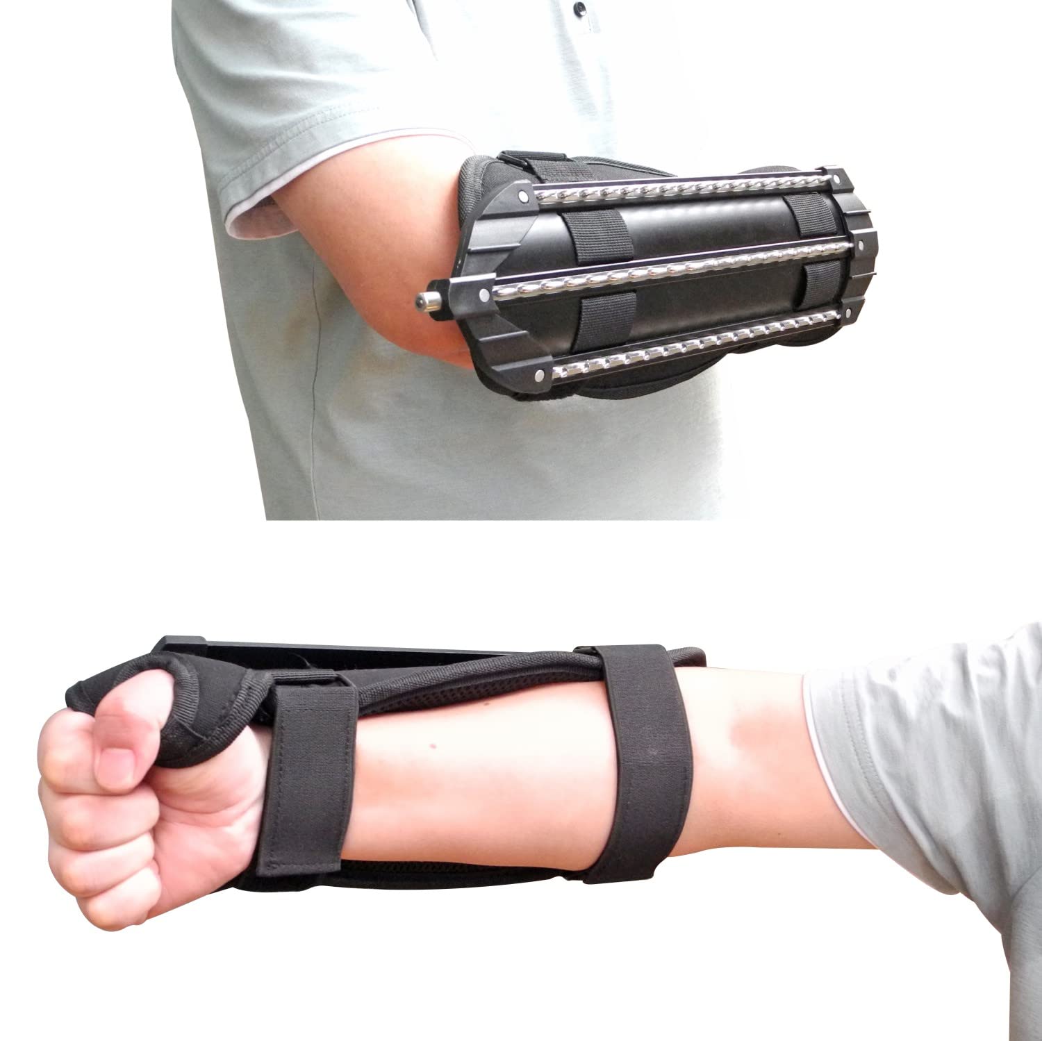 Shindn Lightweight Metal Steel Shield with Window Breaker - Tactical Arm Shield for Home Defense & Camping Safety - Left Arm Black Shield - Perfect for Emergency Situations & Outdoor Protection