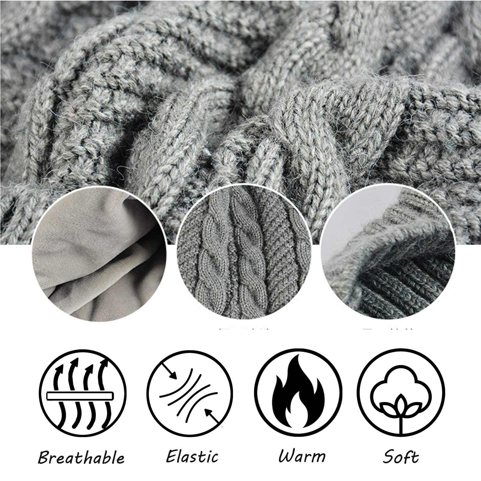 Wireless Music Beanie Hat for Women & Men - Unisex Winter Warm Cap with Built-in Over-Ear Bluetooth Headphones & Speakers - Perfect for Outdoor Activities, Commuting, and Sports