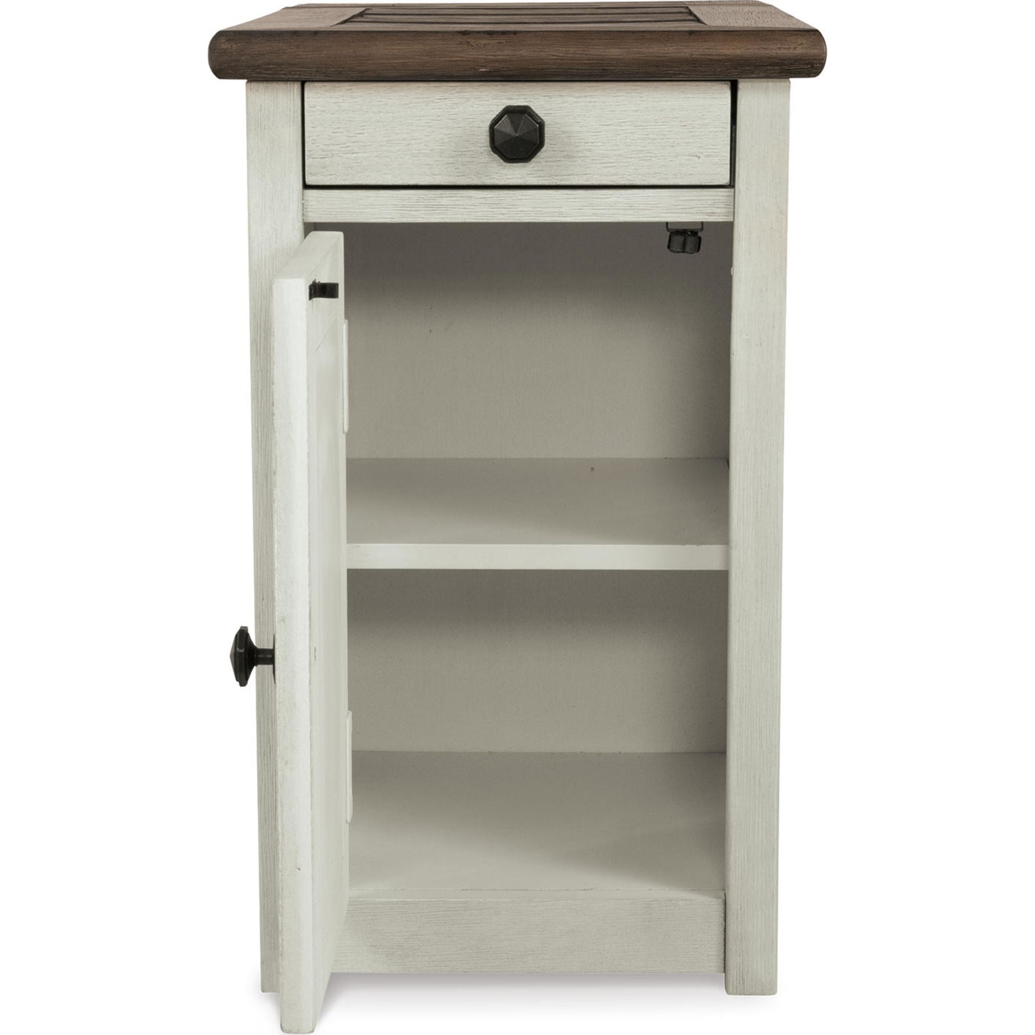 Bolanburg Chairside End Table - Two-Tone Finish for Living Room, Bedroom & Office - Stylish Side Table with Storage Shelf