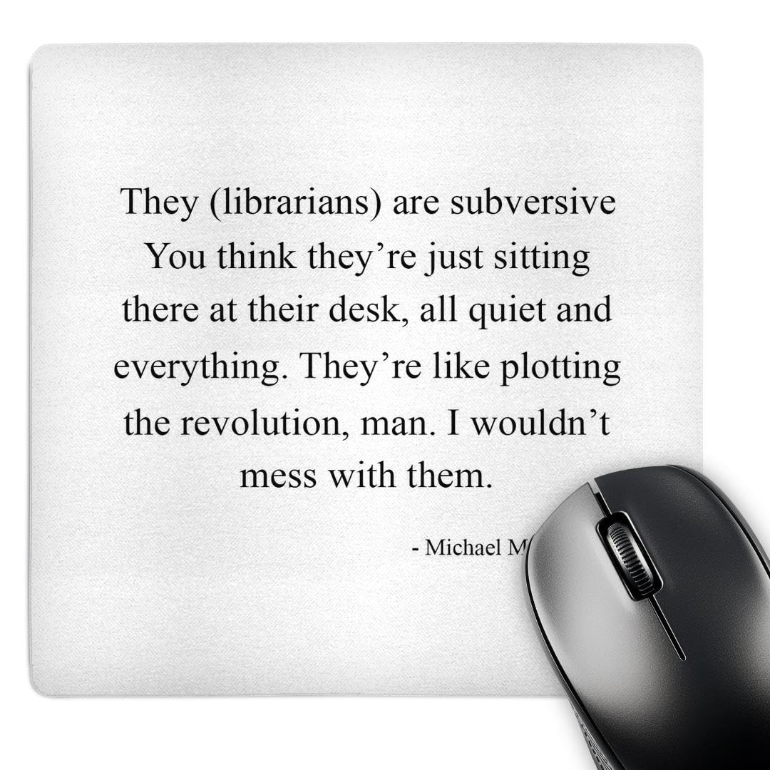 3D Rose Funny Librarian Subversive Design Mouse Pad - Non-Slip Rubber Base Computer Mousepad for Office, Gaming & Home Use