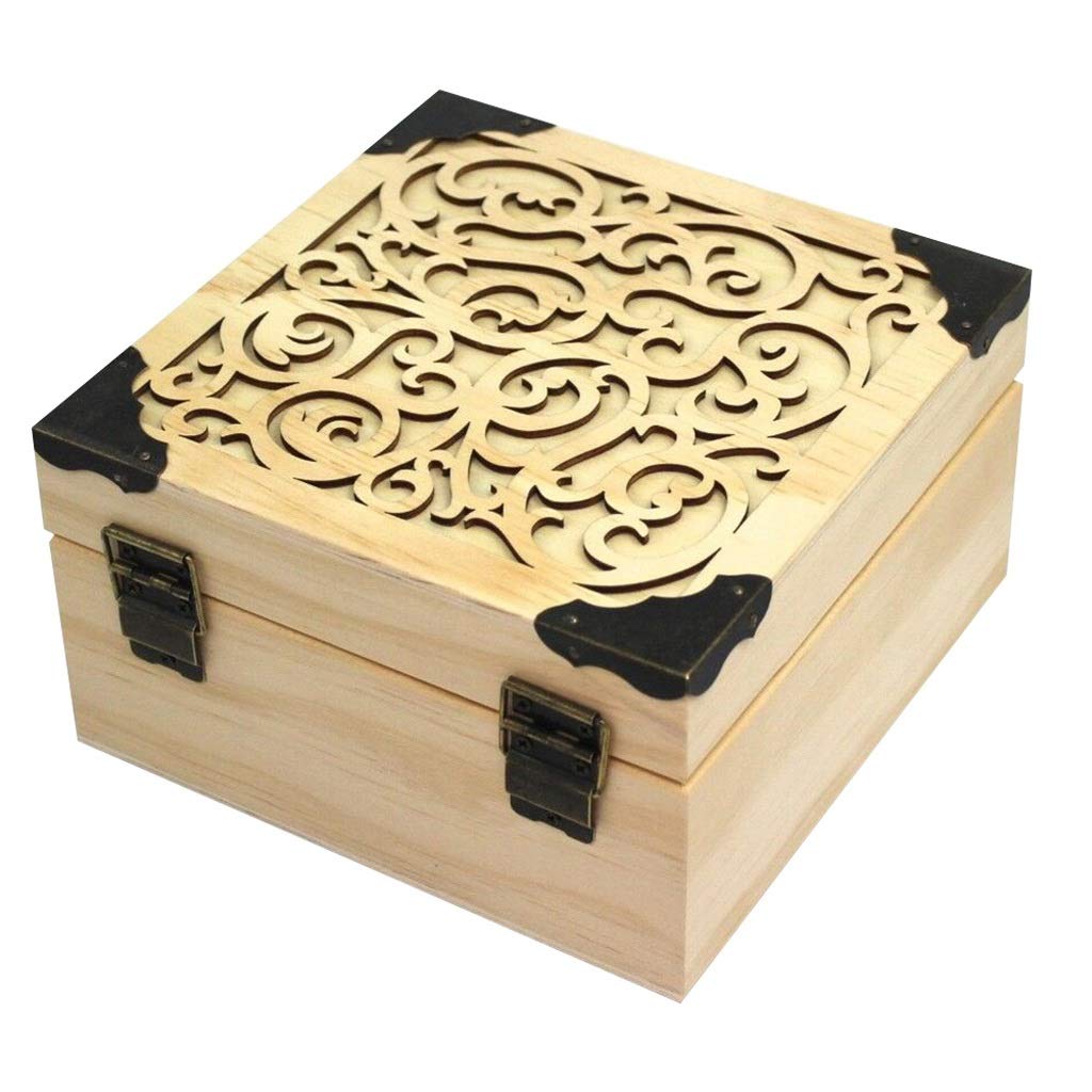 JYDQM Wooden Essential Oil Bottle Storage Box - Handcrafted Aromatherapy Organizer with Classic Carving for Essential Oils, Diffusers & DIY Blends - Perfect for Spa, Yoga & Home Relaxation