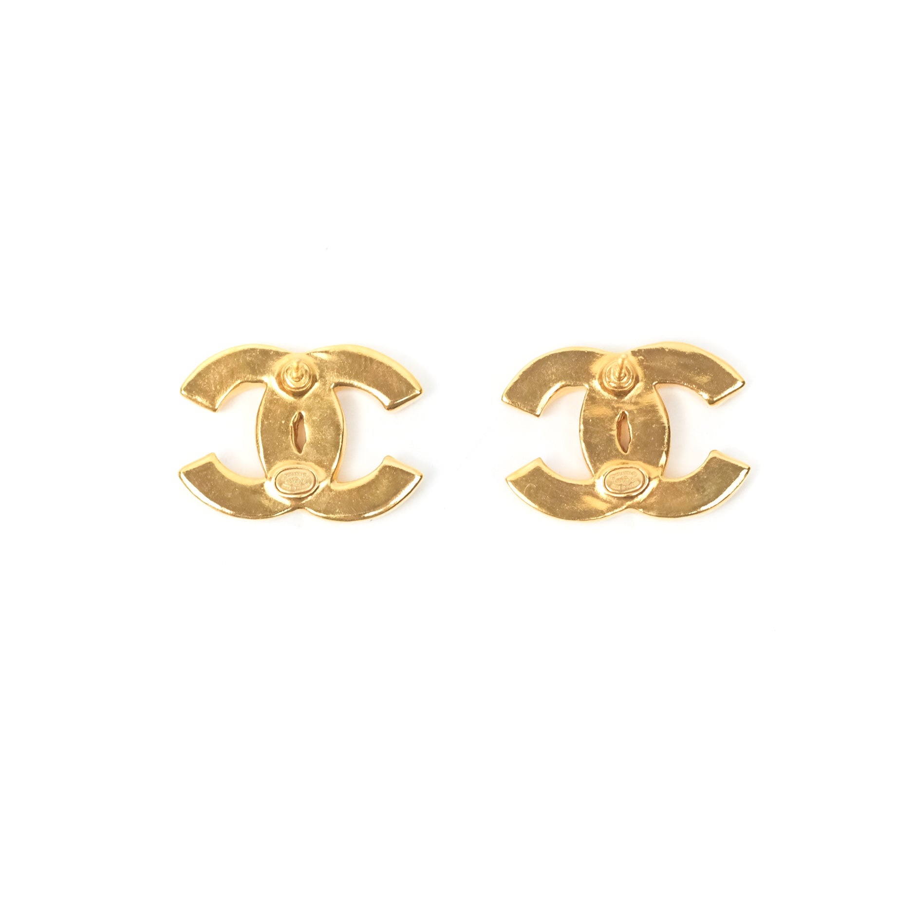 Chanel CC Orange & Pink Gold Tone Earrings - Luxury Fashion Jewelry for Women, Perfect for Parties, Weddings & Special Occasions