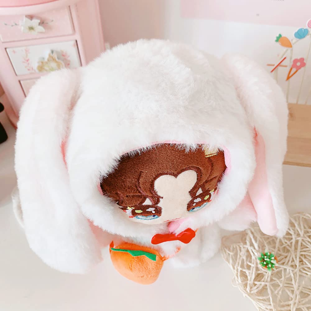 niannyyhouse 7.8in/20cm Plush Doll Clothes Set - White Rabbit Onesie & Backpack for 18-20cm Soft Dolls | Perfect for Dress Up, Role Play & Collectible Display