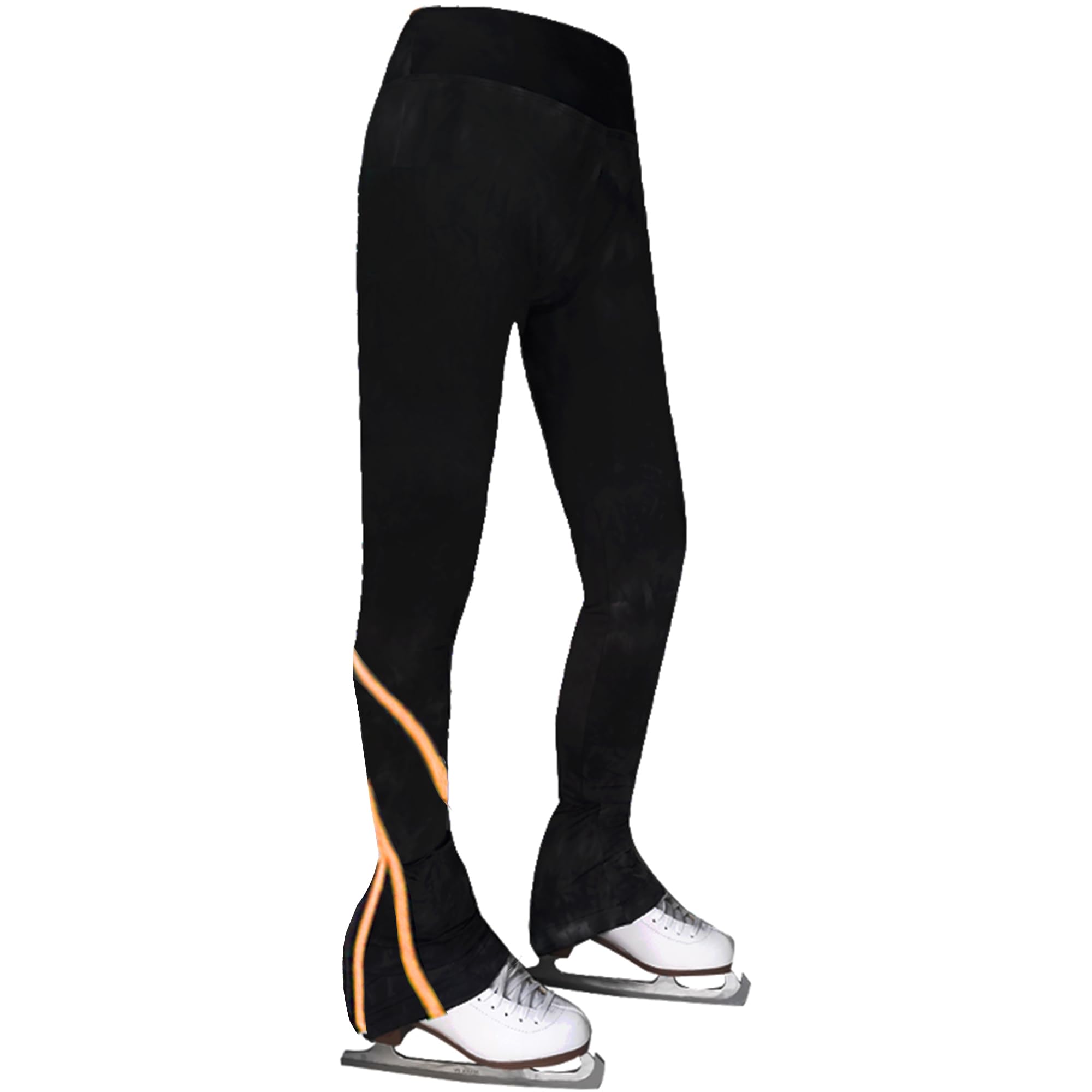 LIUHUO Women's & Girls' Figure Skating Pants - Black Fleece-Lined Breathable Leggings for Ice Skating, Spin Practice & Winter Sports (Kids & Adults)