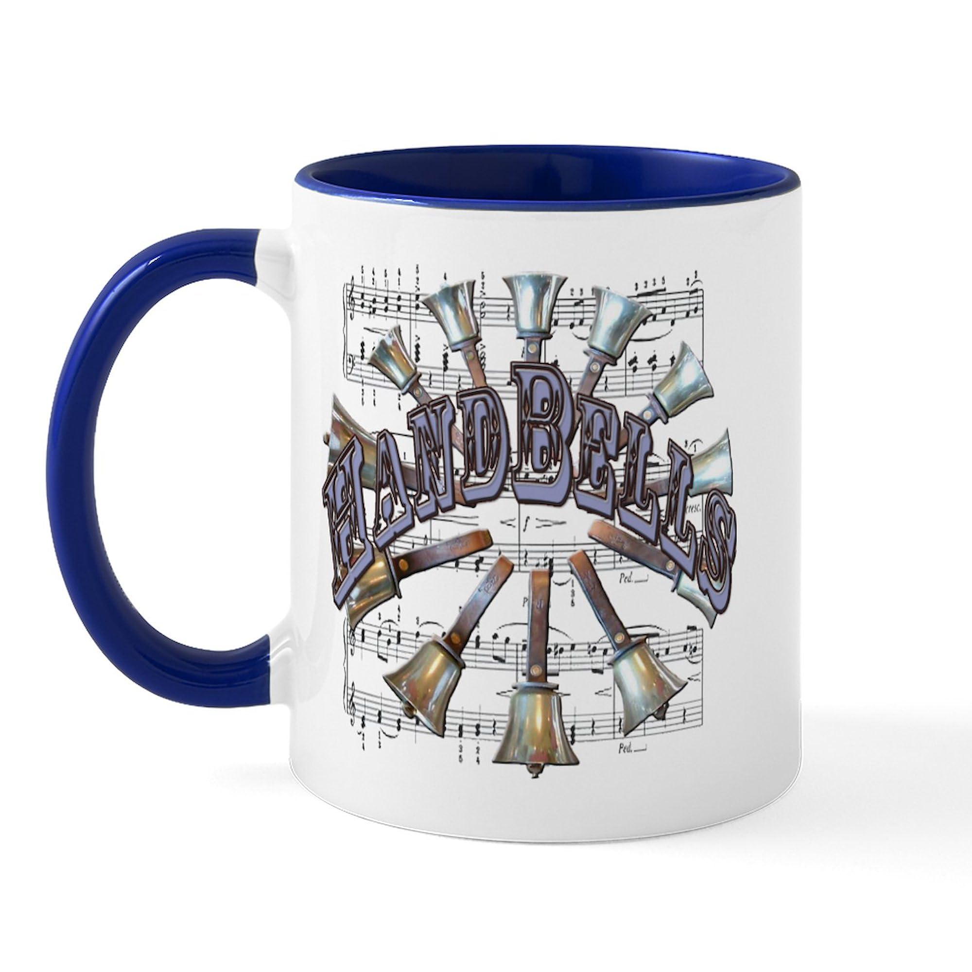 11 oz (325 ml) Ceramic Coffee Mug with Handbells Design - Perfect for Tea, Hot Chocolate & Office Use - CafePress