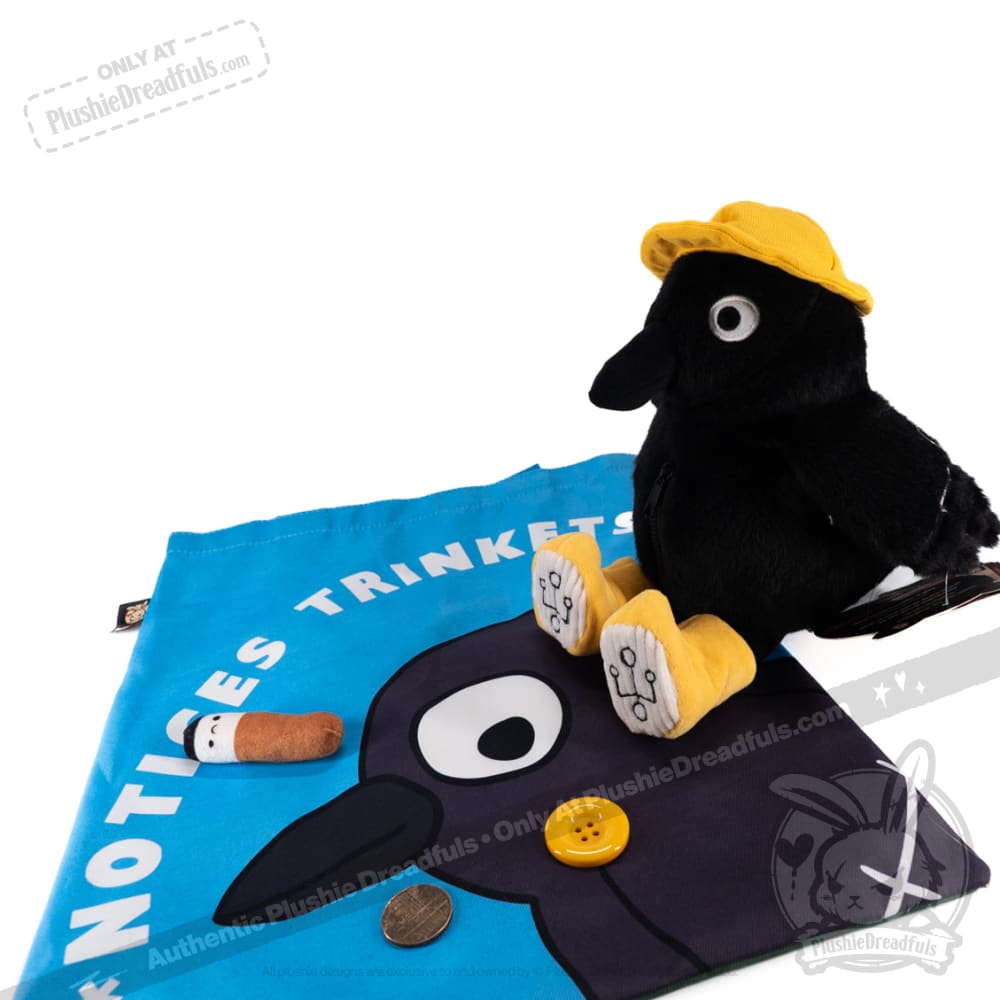 Plushie Dreadfuls Crowful Crow Stuffed Animal Toy - Cute & Soft Plush Crow for Halloween Decor, Gothic Gifts & Kawaii Collectibles