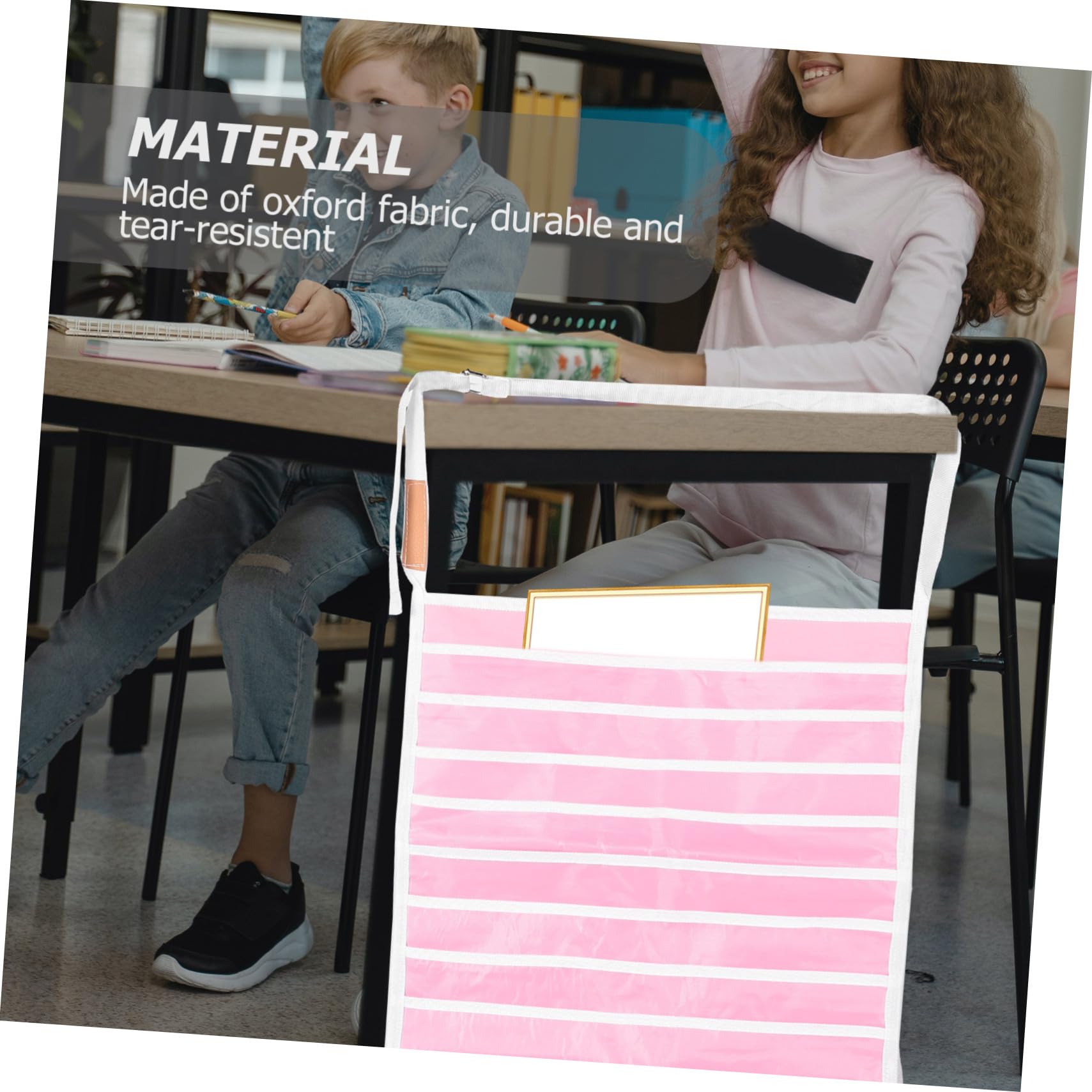 TOPBATHY Hanging Book Organizer Bag - Desk Storage Pouch for Books, Notebooks & School Supplies - Perfect for Student Desks, Dorm Rooms & Home Office Organization