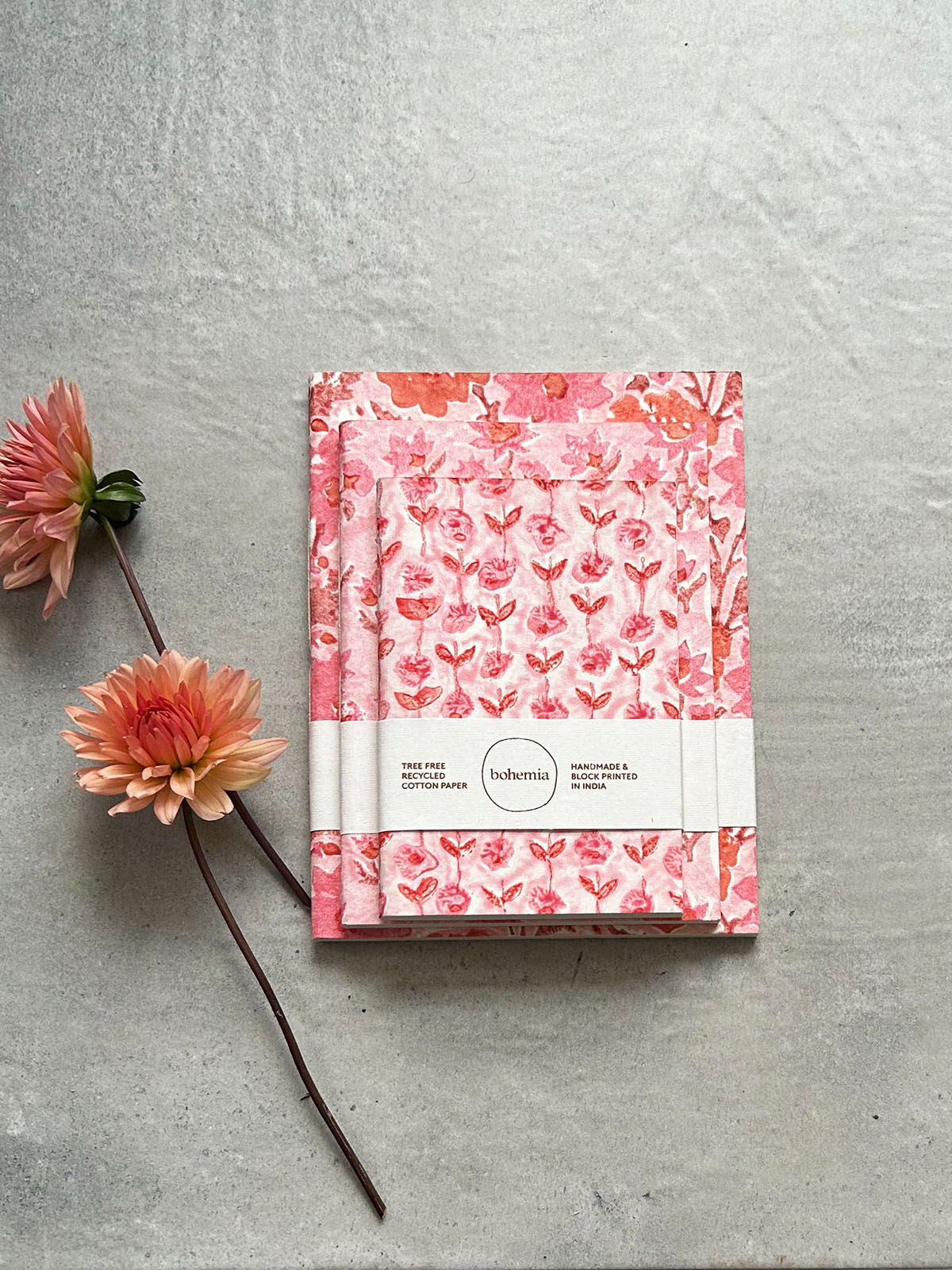 Vintage Pink Notebook Set of 3 - A5 Lined Journal for Writing, School & Office Use - Perfect Gift for Students & Professionals