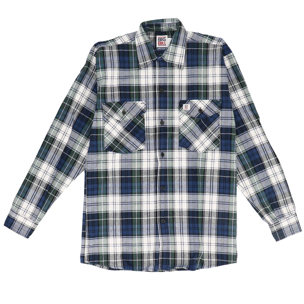 Men's Brawny Flannel Button-Down Shirt - Soft & Durable Plaid Long Sleeve Shirt for Casual Wear, Outdoor Activities & Work