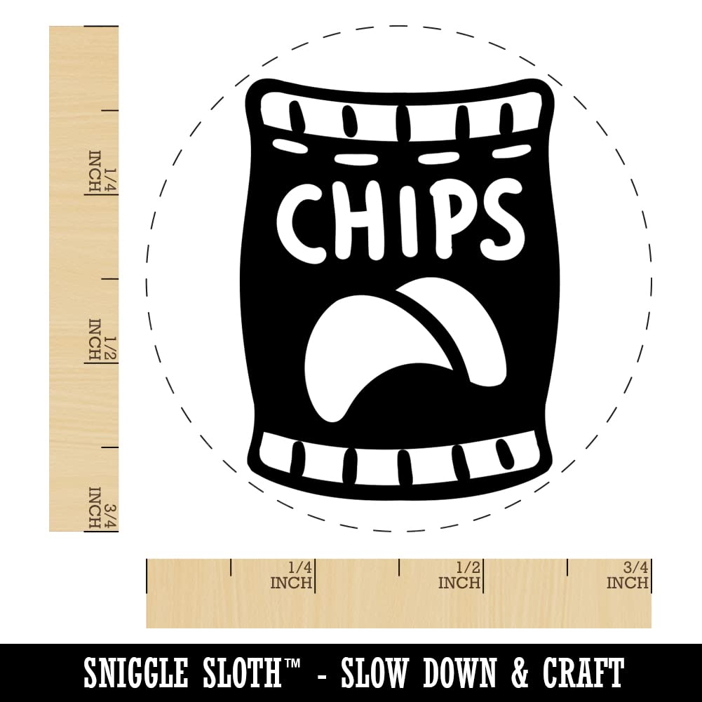 Self-Inking Rubber Stamp for Crafts, Planners & DIY Projects - 3/4 Inch Small Stamp with Black Ink - Perfect for Potato Chip Bags, Snack Packaging & Creative Stamping
