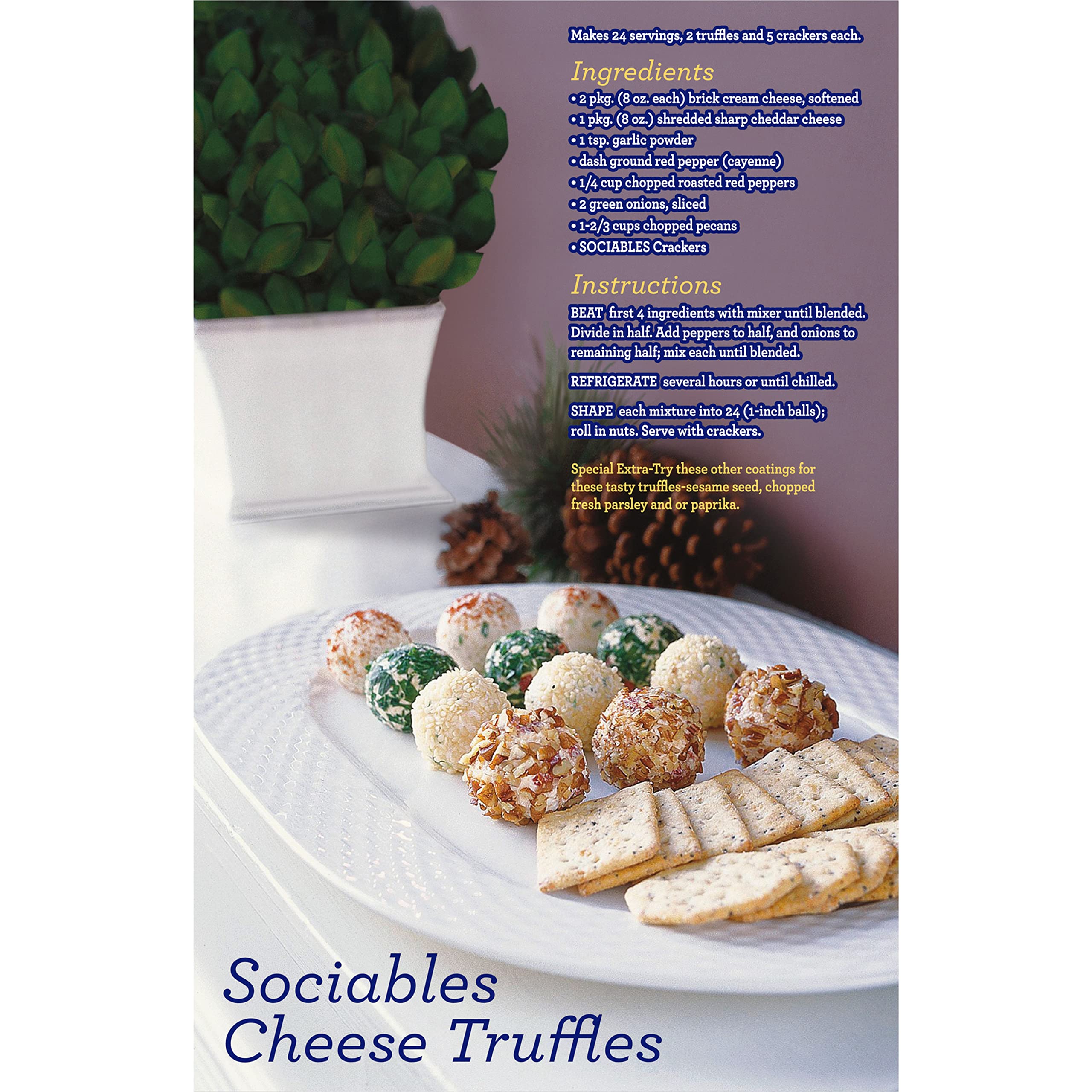 Flavor Originals Sociables Baked Savory Crackers - 6 Pack (7.5 oz Each) | Party Snacks, Game Night Treats & Office Break Room Snacks | Delicious Baked Crackers for Entertaining & Social Gatherings